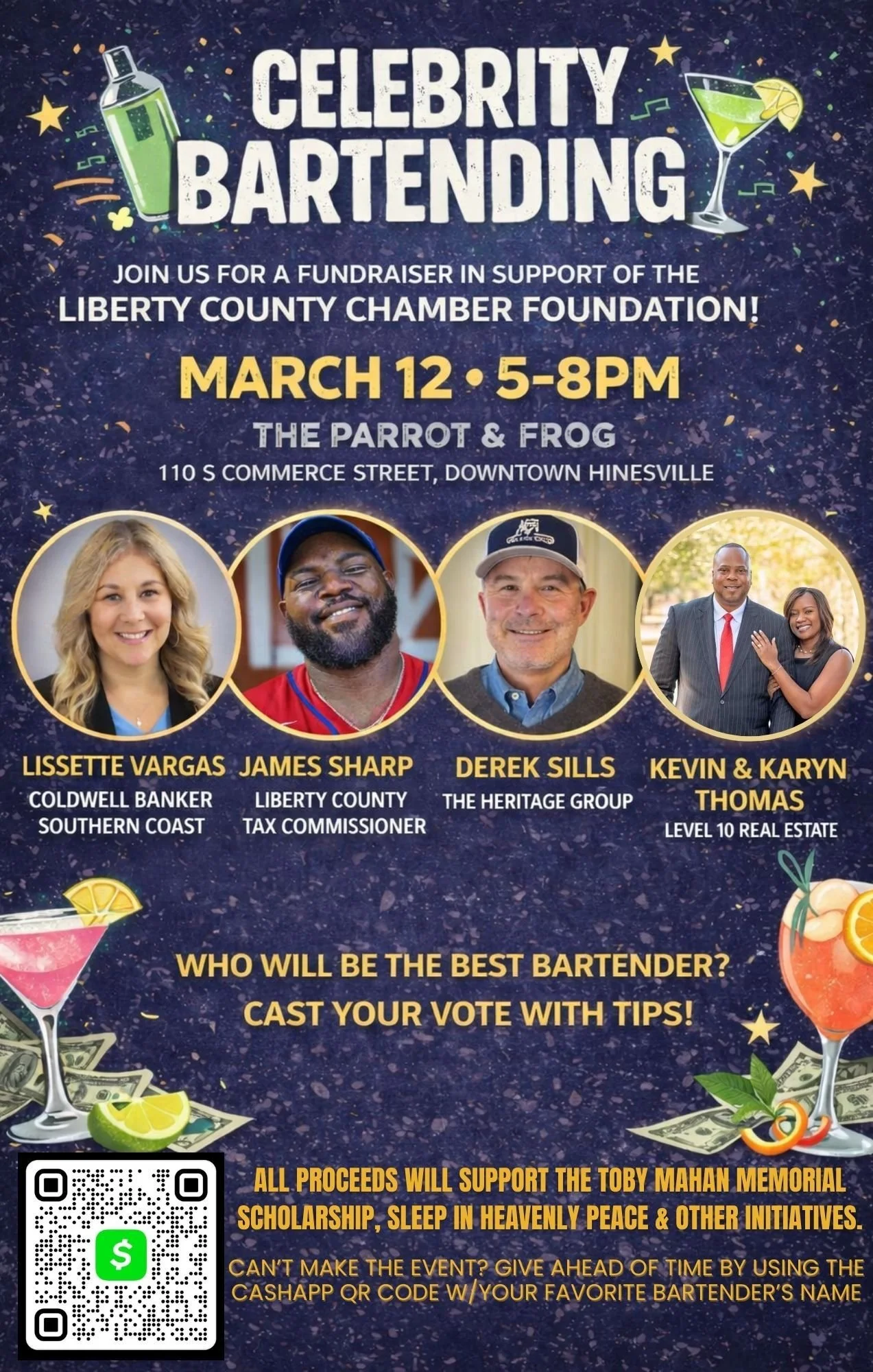 March 12 - Celebrity Bartending Fundraiser
