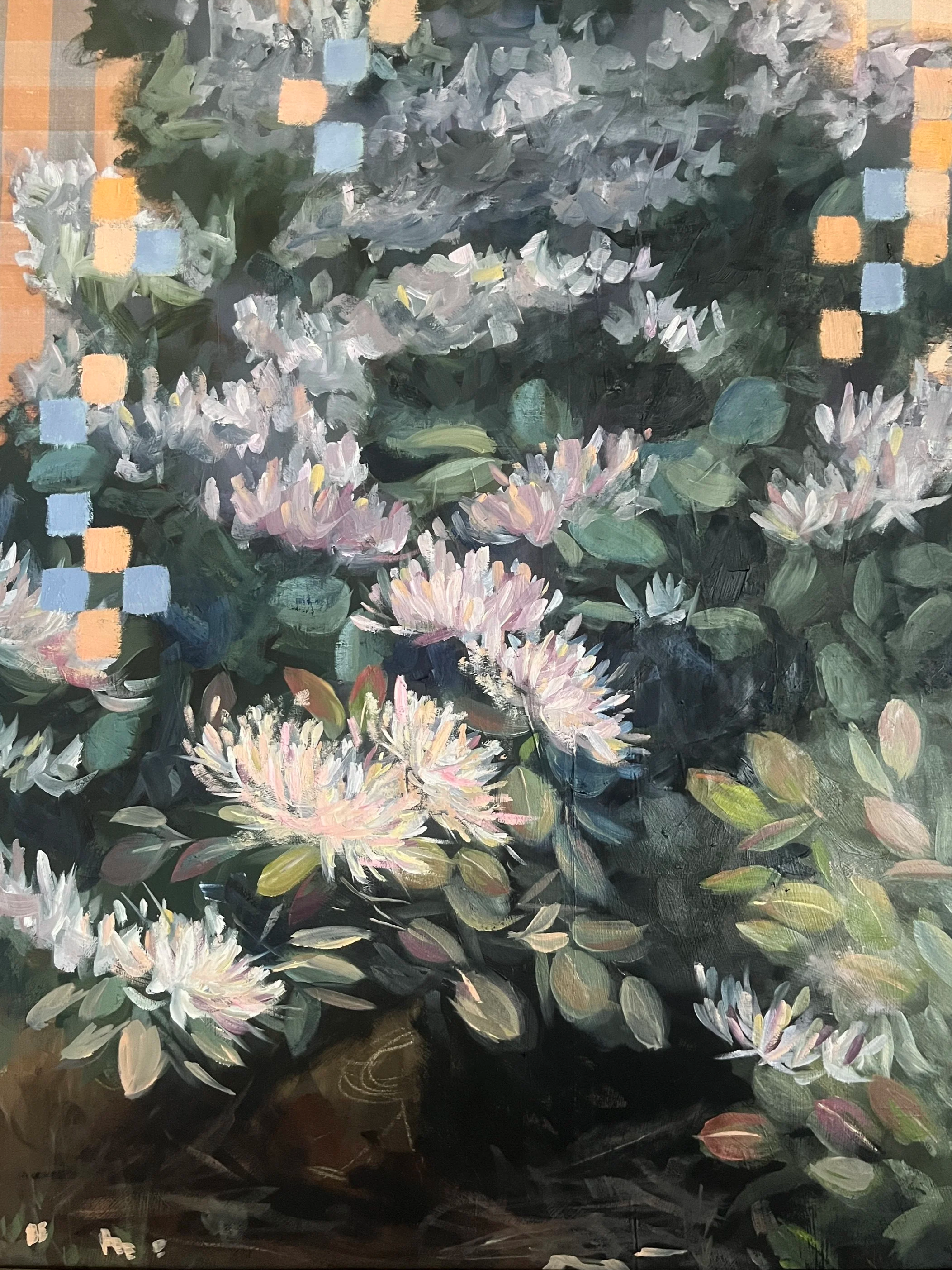 Cartesian Honeysuckle, oil on silk, 18x24"