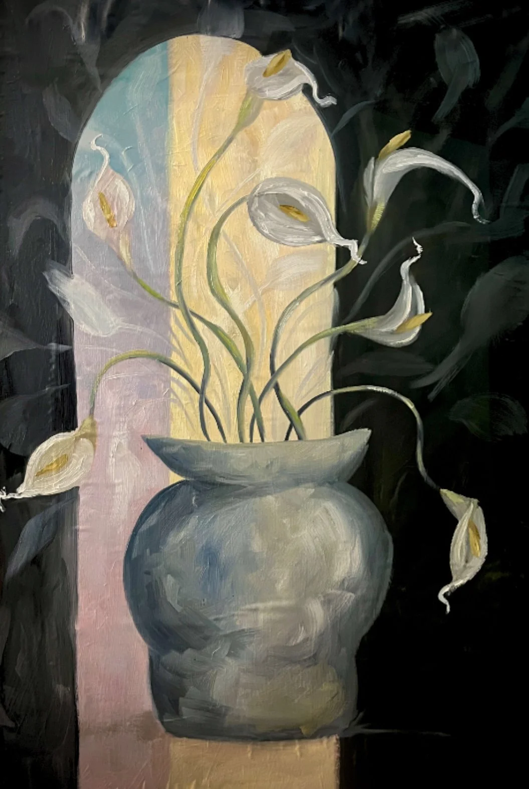 Substance Insubstantial, oil on silk, 24x36"
