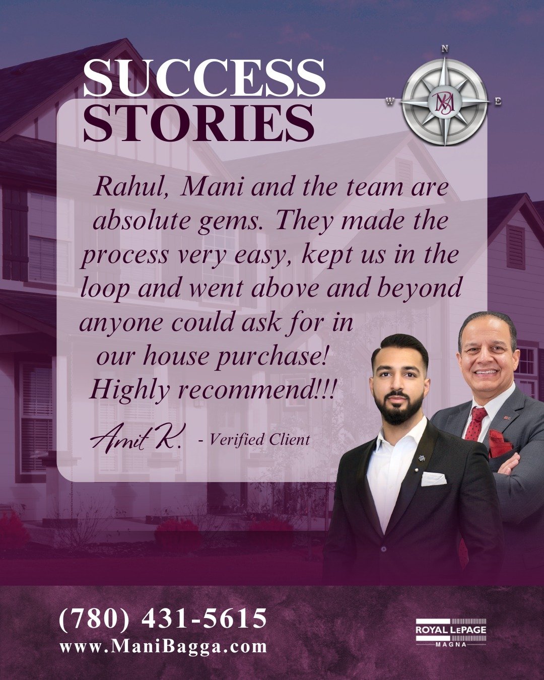 🌟 Client Testimonial Spotlight! 🌟

Shoutout to Rahul, along with Mani and the entire team, for delivering a seamless, above-and-beyond home buying experience! 🙌 From constant updates to personalized support, this team made the process smooth, stre