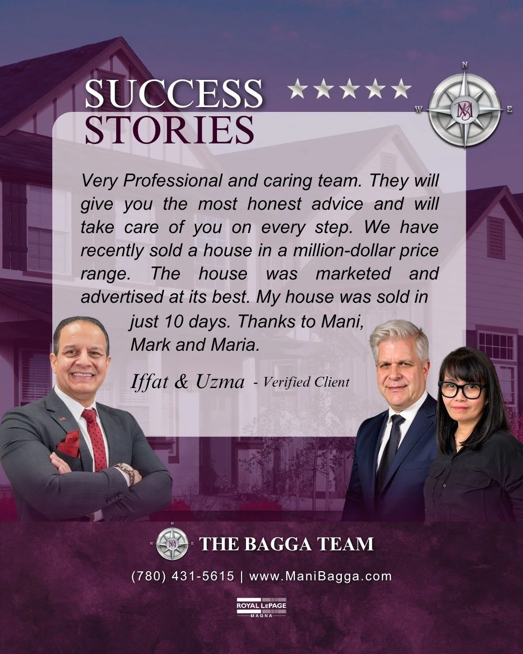🌟 Client Testimonial Spotlight! 🌟

A huge shoutout to Mani, Mark, and Maria for delivering an exceptional real estate experience! 🙌 Professionalism, care, and honesty defined every step of the process&mdash;from providing the right advice to showc