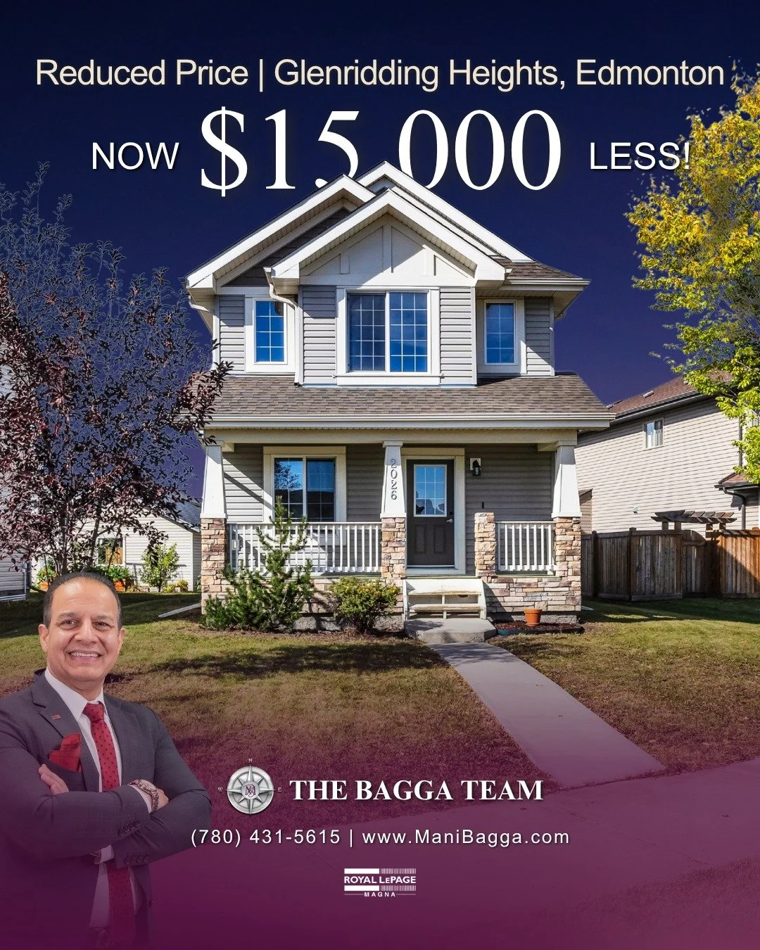 REDUCED PRICE ALERT! 🔥

Price reduced by $15,000 from its previous price!
Address 📍 Glenridding Heights, Edmonton
Year Built 🔨 2014
Square Feet 🏡 1,597+ sq ft
Bedrooms 🛏 3
Bathrooms 🛁 2.5

MLS: E4459308

🏡 Welcome to this Stunning Craftsman-St