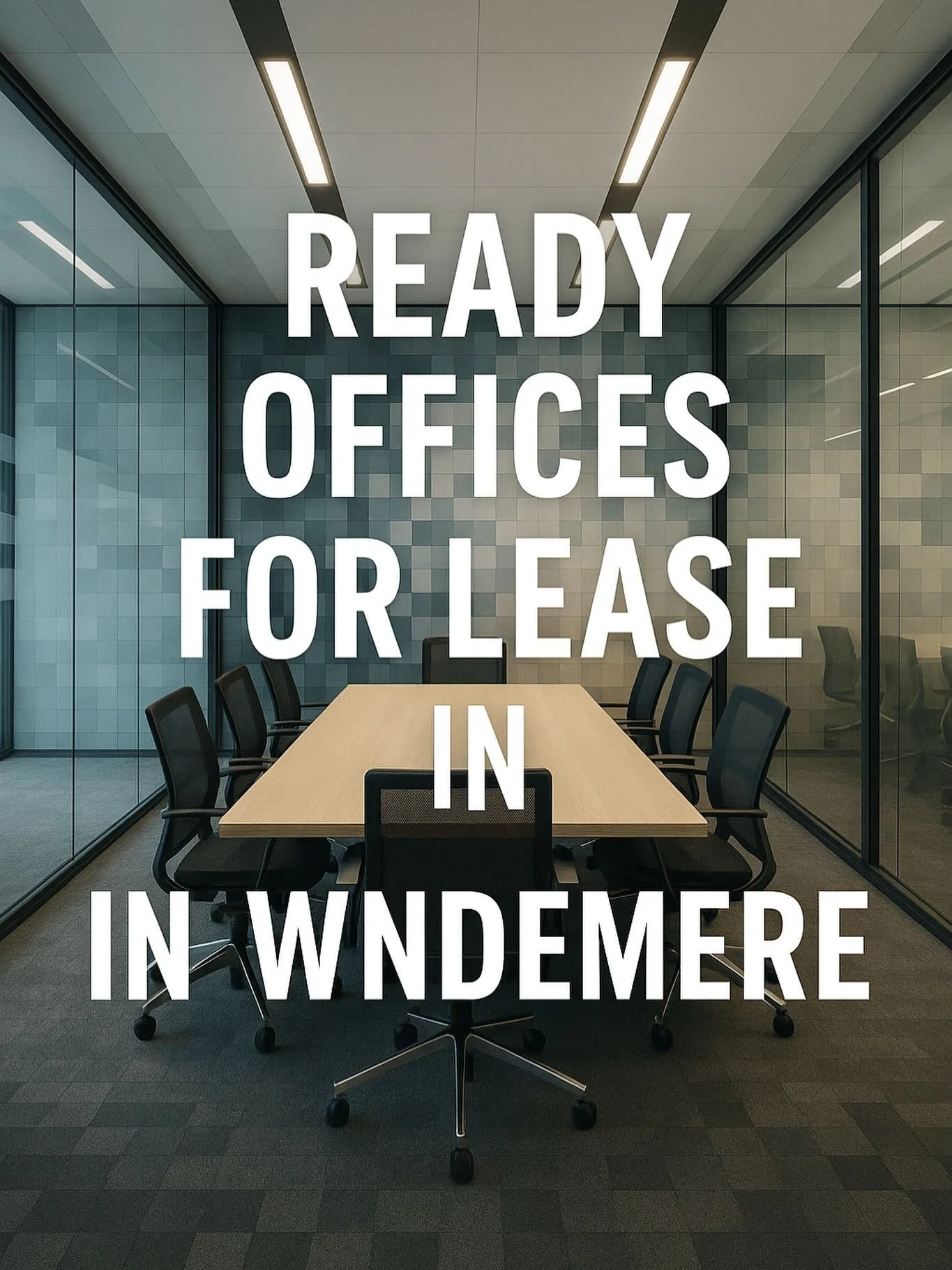 ✨ READY OFFICES FOR LEASE IN WINDEMERE ✨

&ldquo;Your Business, Upgraded &mdash; Without the Big Costs.&rdquo;

📍 Prime Windermere Location
🅿️ Parking Included
🔥 Heat, Water, Electricity Included
🖥️ Modern Office Layouts
📅 Flexible Terms: 1 Mont