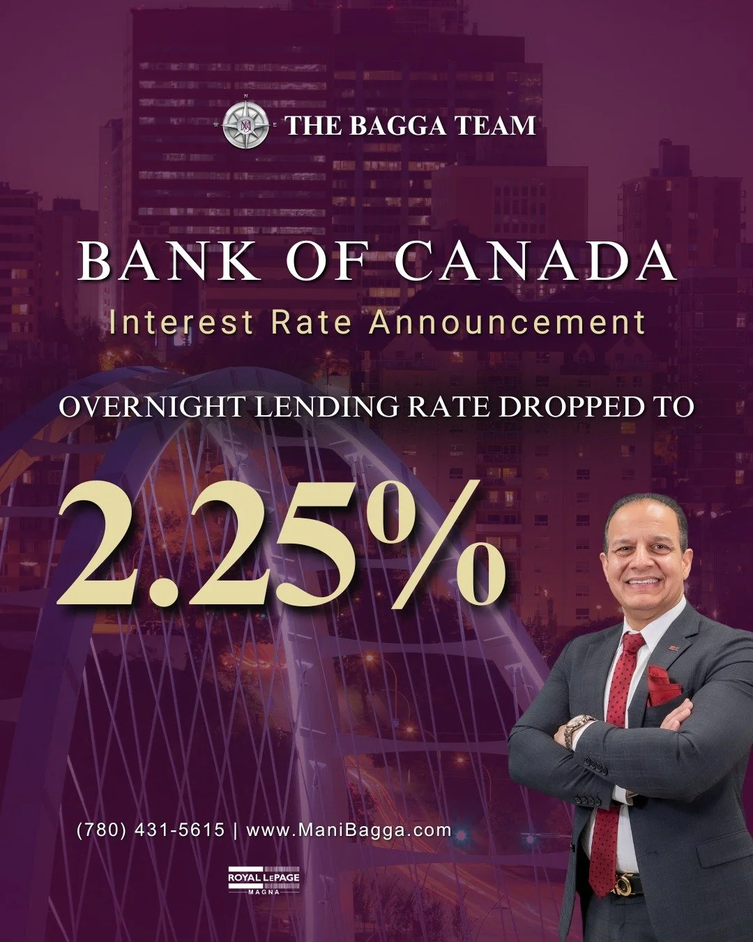 📢 Interest Rate Held at 2.25%! What Does It Mean for You? 📢

The Bank of Canada has held its key interest rate at 2.25%, deciding to keep monetary policy steady amid ongoing economic uncertainty and persistent trade risks. The Governing Council jud
