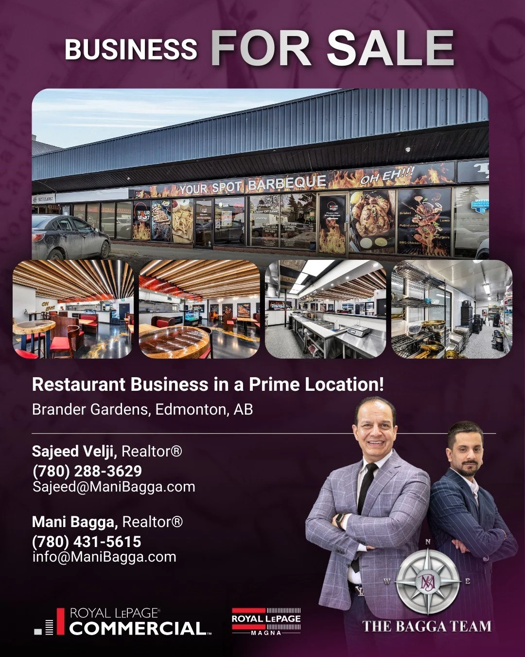 🚨 JUST LISTED | BBQ Restaurant Business For Sale 🍖🔥
📍 Brander Gardens (Riverbend Area) | Edmonton
💼 Business For Sale

An exciting opportunity to own Your Spot Barbeque &mdash; a community-driven restaurant concept built around bold flavour, con