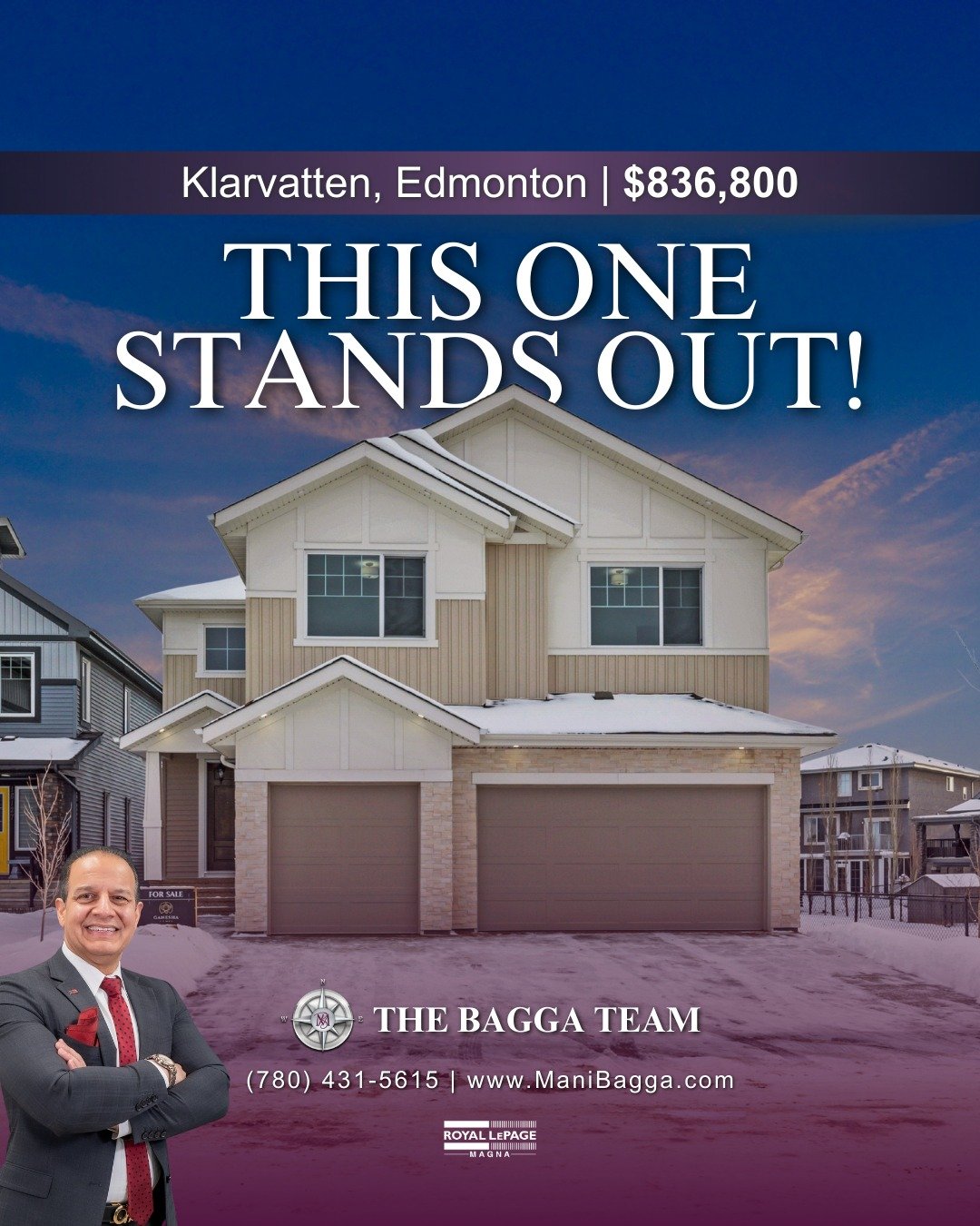 Featured Property:
📍 Klarvatten, Edmonton
🔨 Year Built: 2025
🏡 Square Feet: 2,915 sqft
🛏 Bedrooms: 5
🛁 Bathrooms: 4.5

✨ Welcome to Klarvatten! ✨ Thoughtfully designed and beautifully built, this impressive new home offers over 2,915 sq. ft. of 