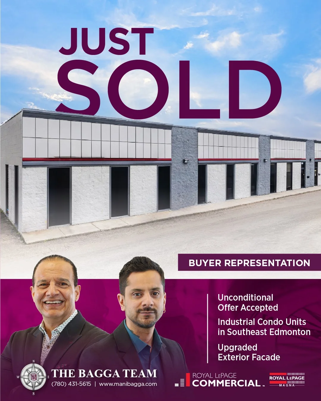 🎉 Huge Congratulations to Sajeed Velji! 🎉

The Bagga Team is proud to celebrate the successful sale of two rare Southeast Edmonton office/industrial condo units located at 5313/5315 97 St NW, Edmonton! 🏢✨

These versatile commercial spaces offer a