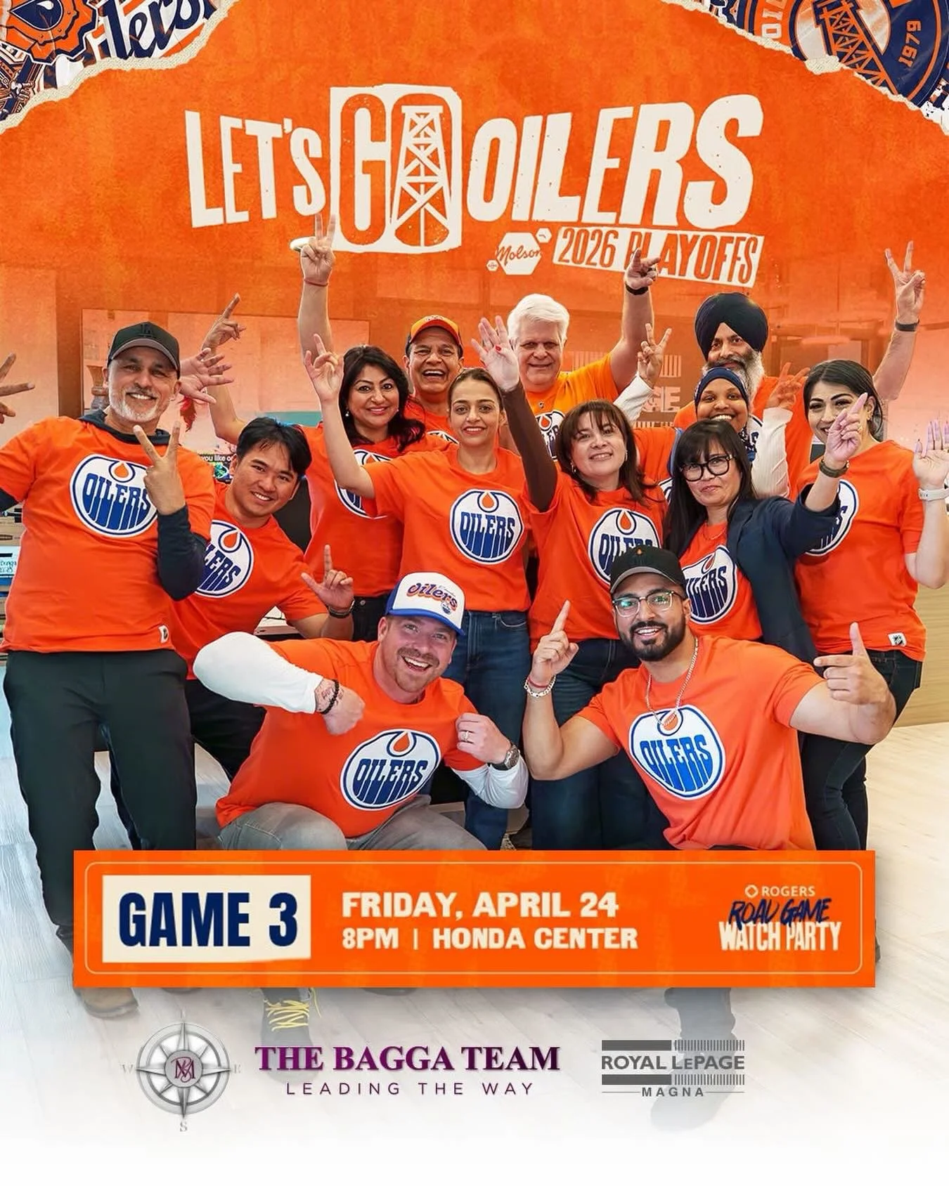 🟠 ORANGE PRIDE. EDMONTON STRONG. ALL IN FOR OUR OILERS! 🟠

The Bagga Team is proud to stand behind our hometown heroes &mdash; the Edmonton Oilers &mdash; as they battle it out against the Anaheim Ducks! 💪🔥

📅 Friday, April 24
⏰ 8PM
📍 Honda Cen