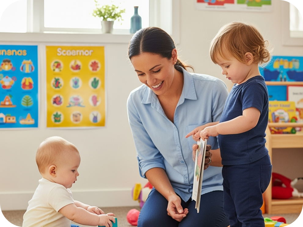 Infant being cared for at Ladybug Daycare, Brooklyn