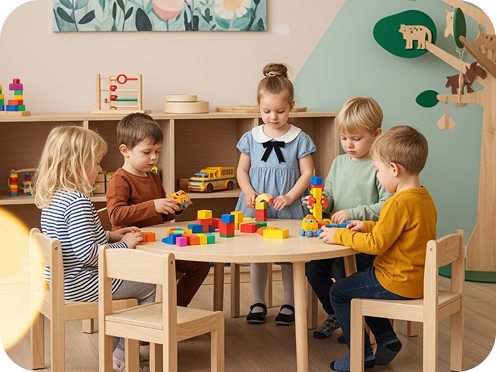 Children doing outdoor summer activities at Ladybug Summer Camp, Brooklyn