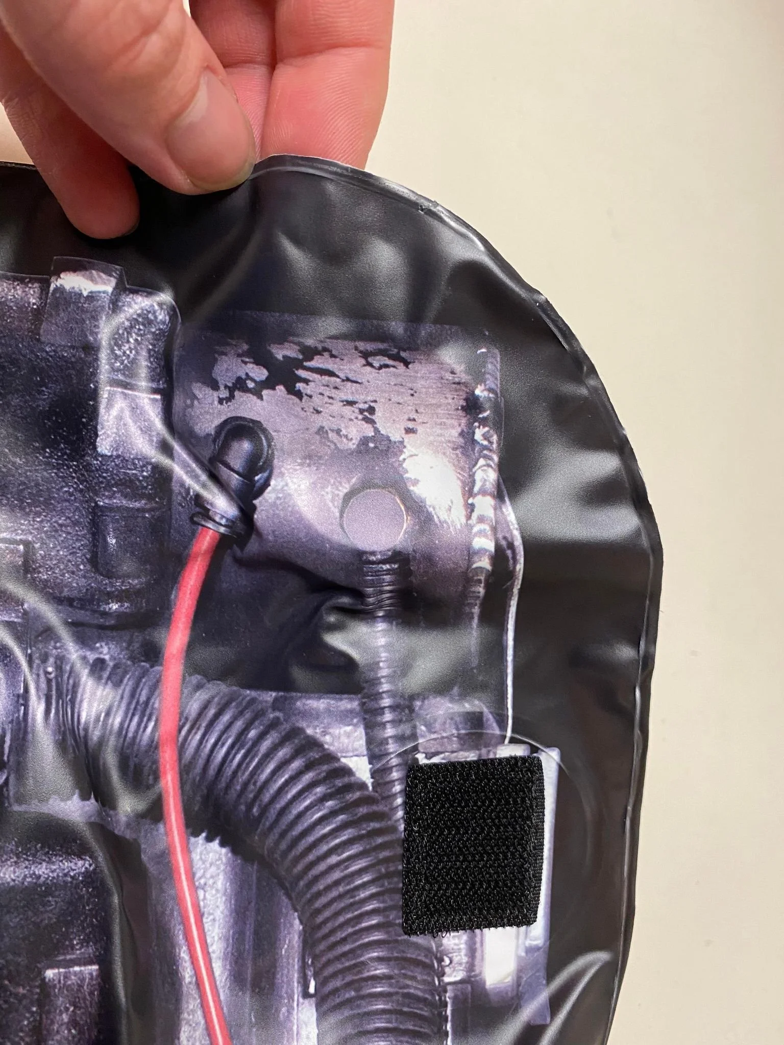 Detail of the GBA Stantz Hero HGA as seen on the inflatable proton pack from Disguise
