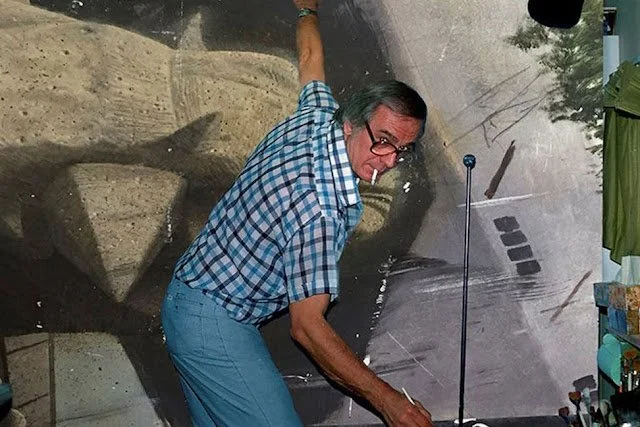 Matthew at work on GB gargoyle matte.jpg