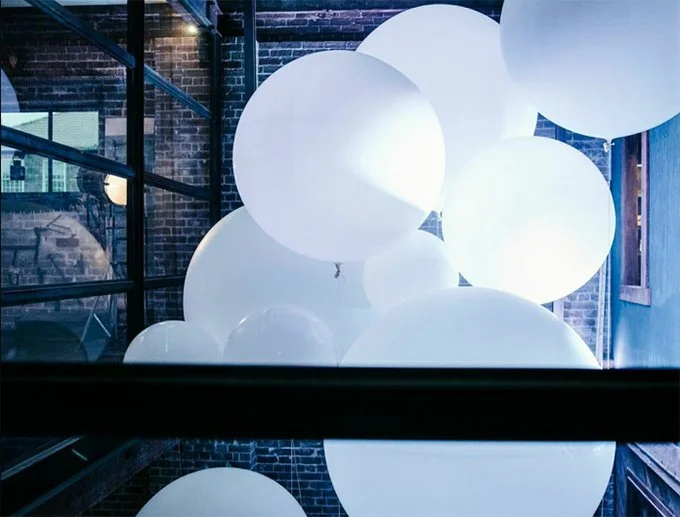 Detail of lighting installation at a residential warehouse in Sydney, designed by Kelly Ross