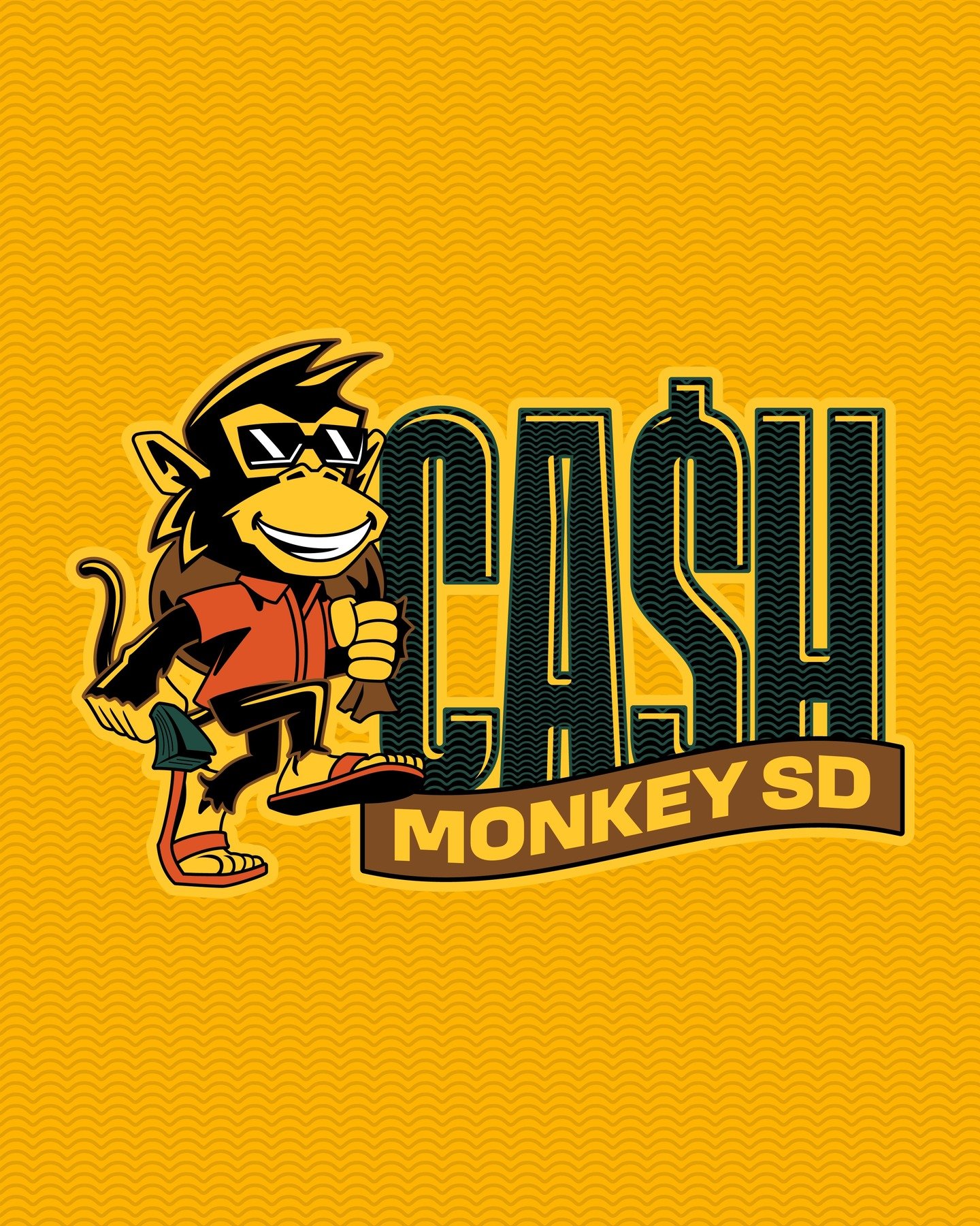 Monkey mascot + lock up for @cashmonkeysd. It's always fun doing mascot logo projects.