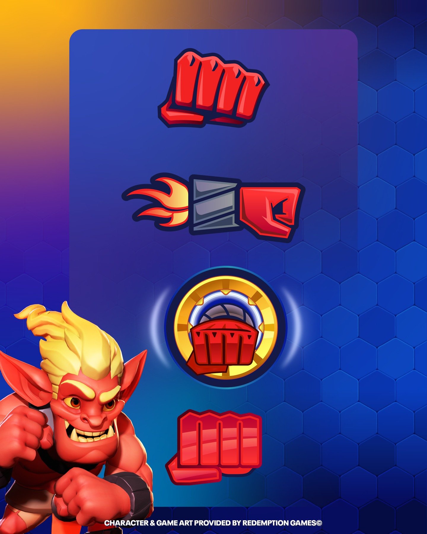 Explorations of fist icon concepts for the Crushers! logo. The design is inspired by Dante, one of the game&rsquo;s playable characters.