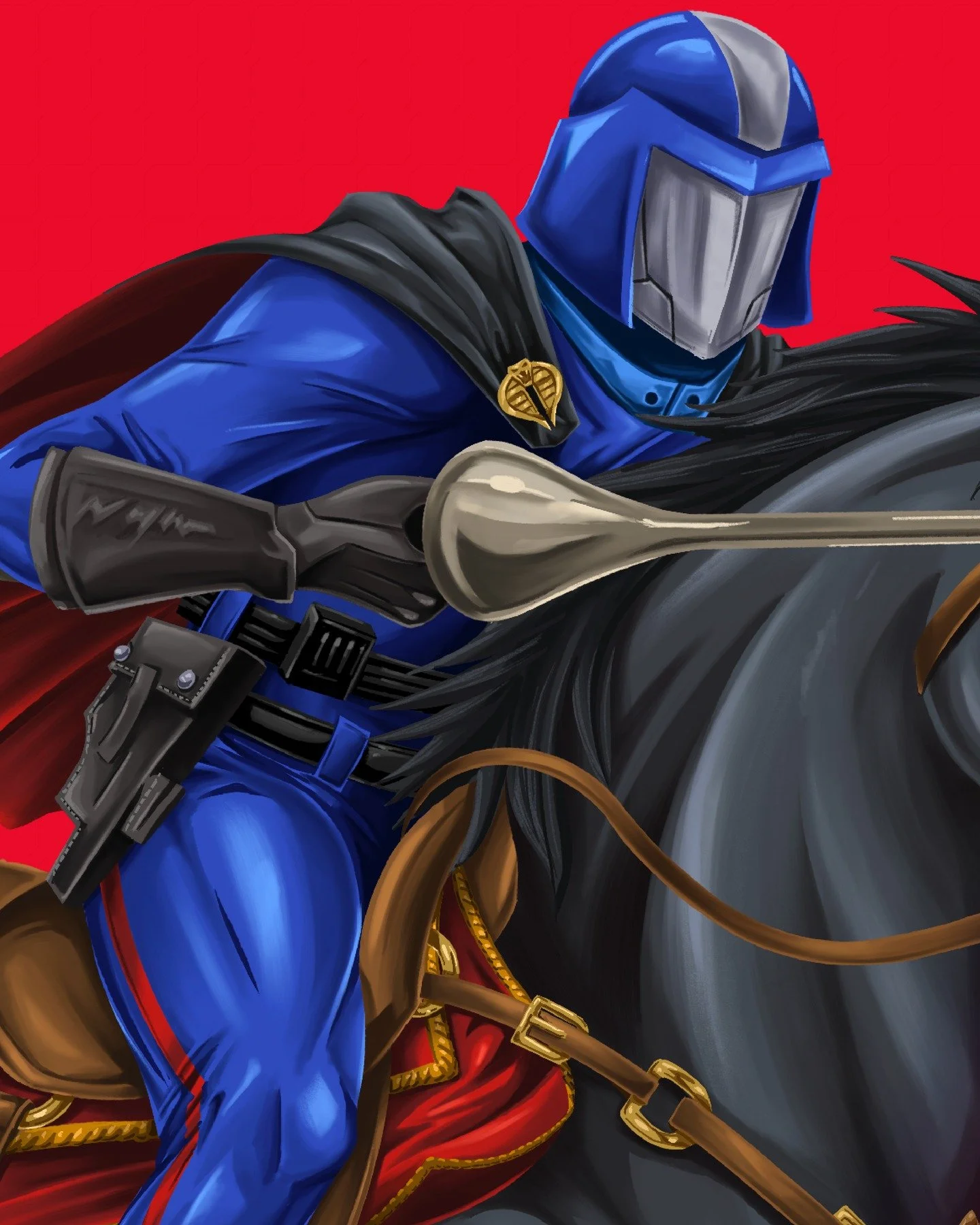 Last but not least. Our favorite piece developed for the Rattler was the jousting Cobra Commander.