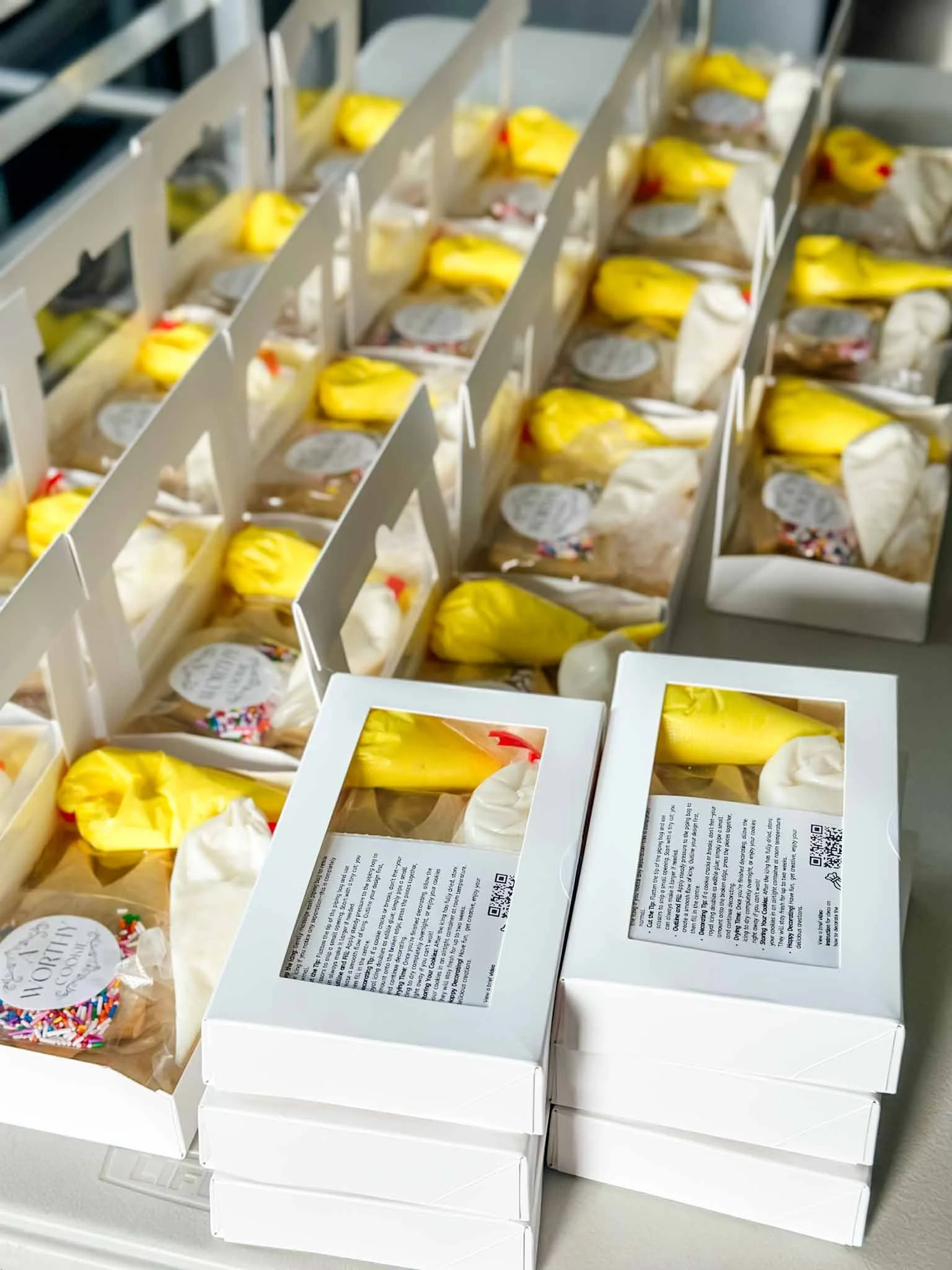 sugar cookie decorating kits ready to ship out for corporate gifting