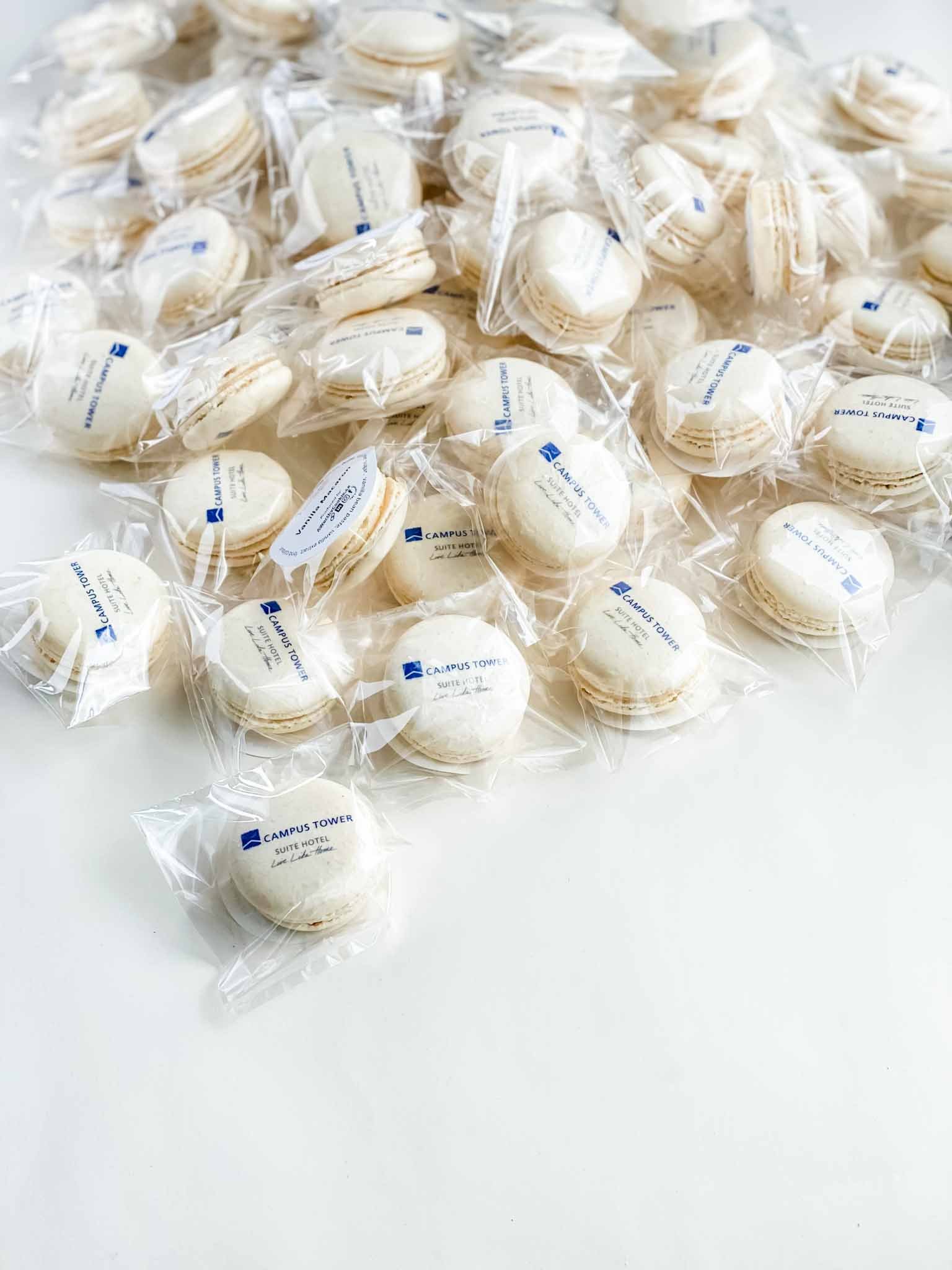 A Worthy Cookie campus towers logo macarons individually bagged.jpg