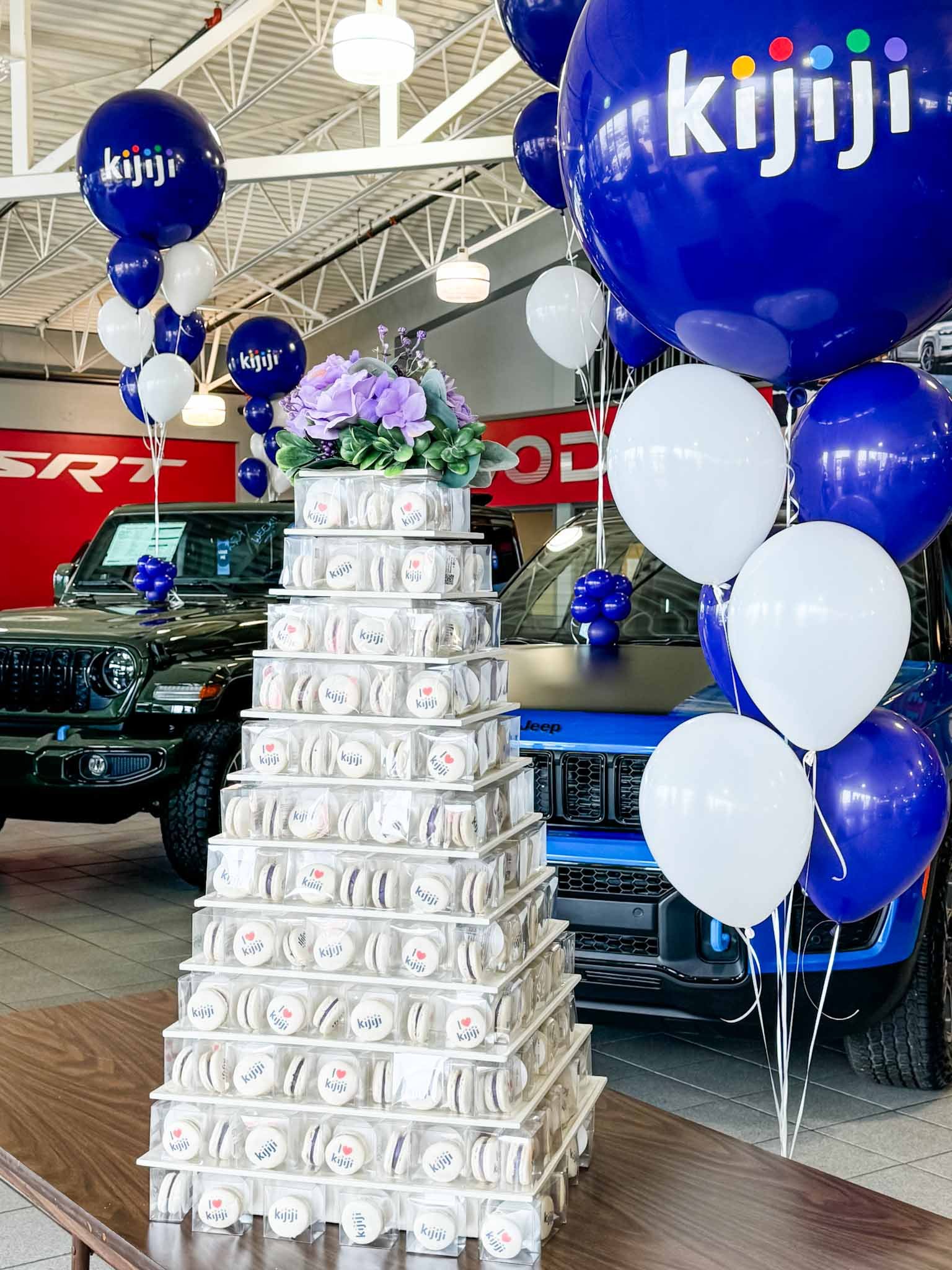 A Worthy Cookie car logo macarons in a tower.jpg