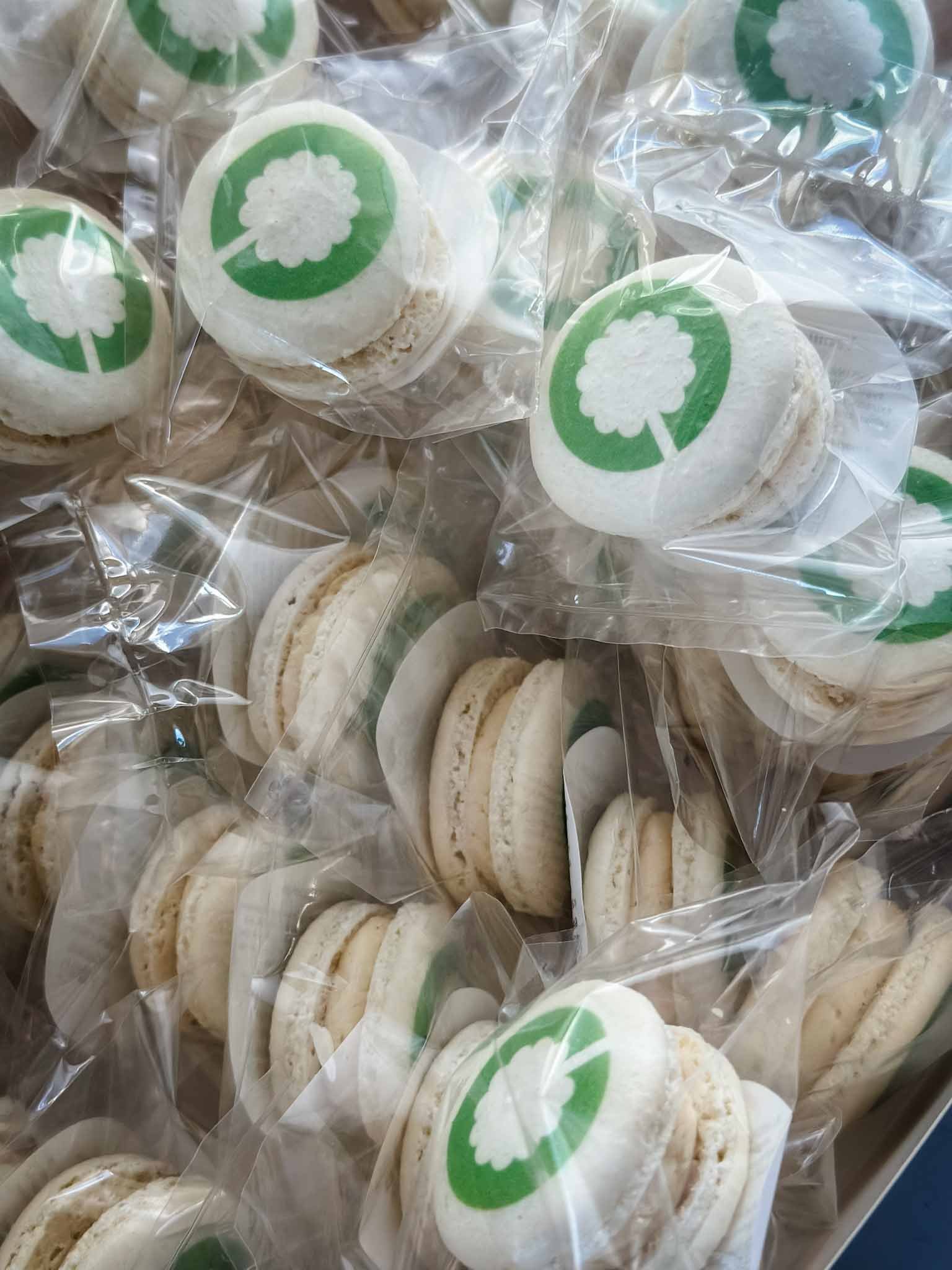 A Worthy Cookie individually bagged logo macarons with green circle logo.jpg