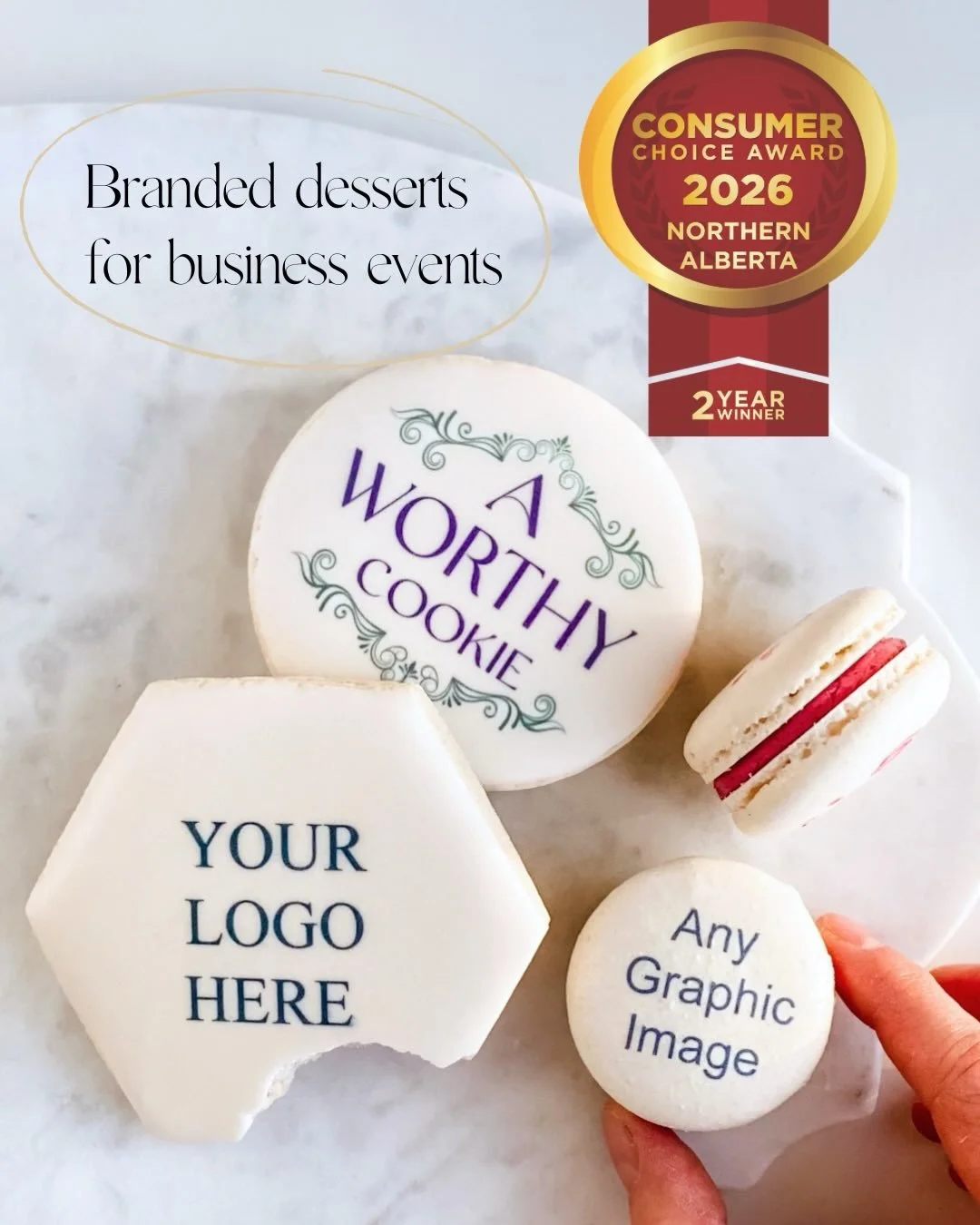 A look at some of the branded desserts we&rsquo;ve created for conferences, corporate gifting, client events and marketing activations.

From logo cookies and branded macarons to custom cupcakes and corporate gift sets, we help businesses create memo