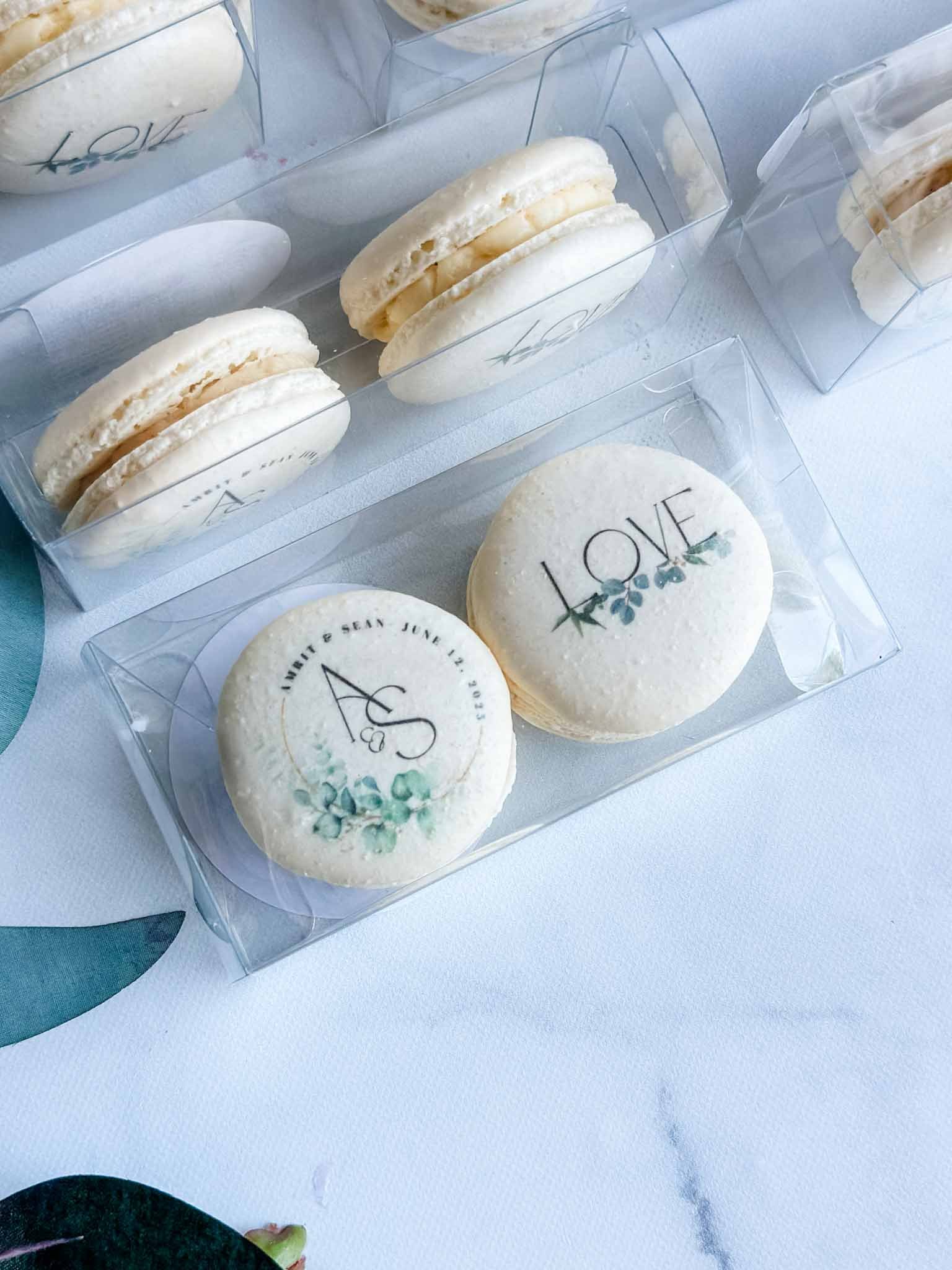 A Worthy Cookie Double boxed wedding macaron double pack with initials.jpg
