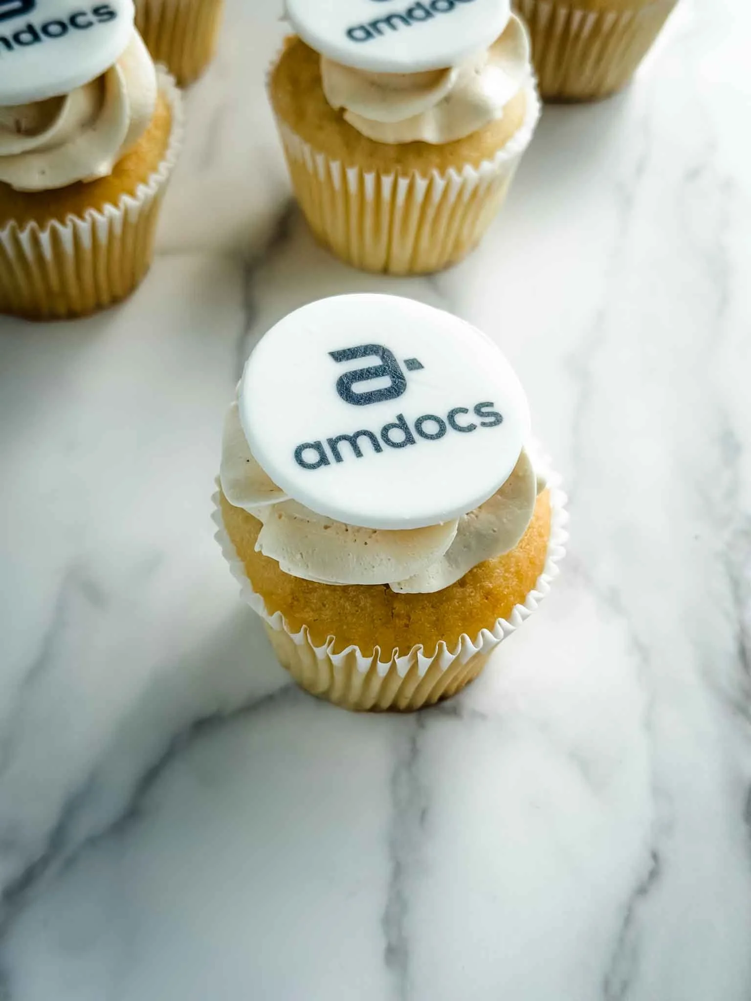 vanilla branded cupcakes