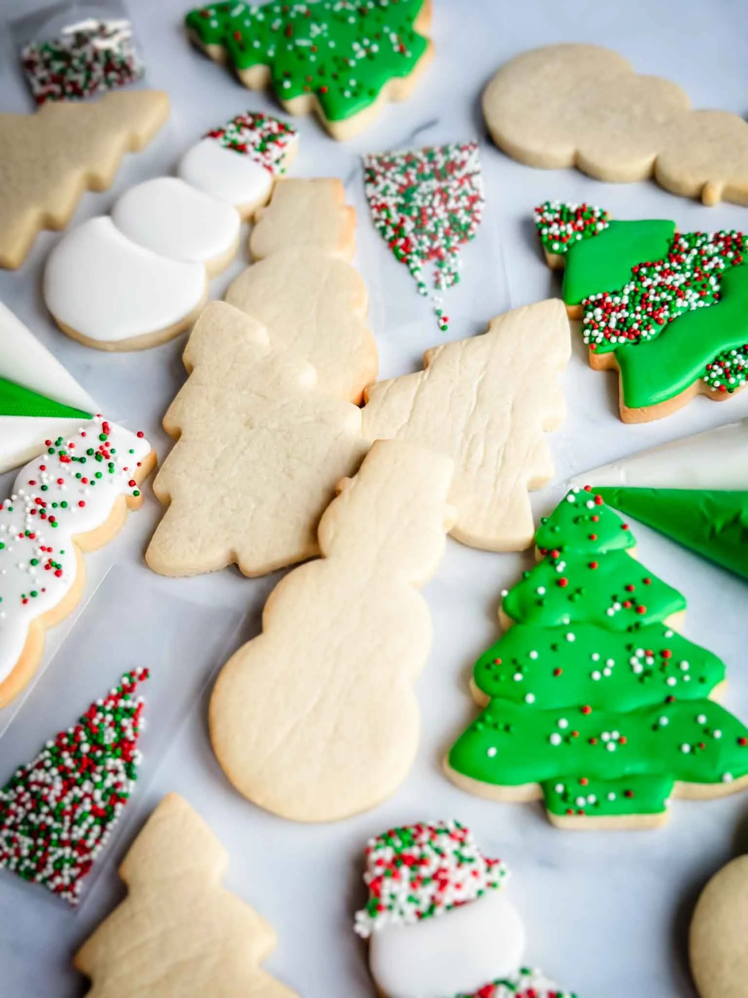 A Worthy Cookie Decorate Yourself Sugar Cookie Kit decorated snowman and trees.jpg