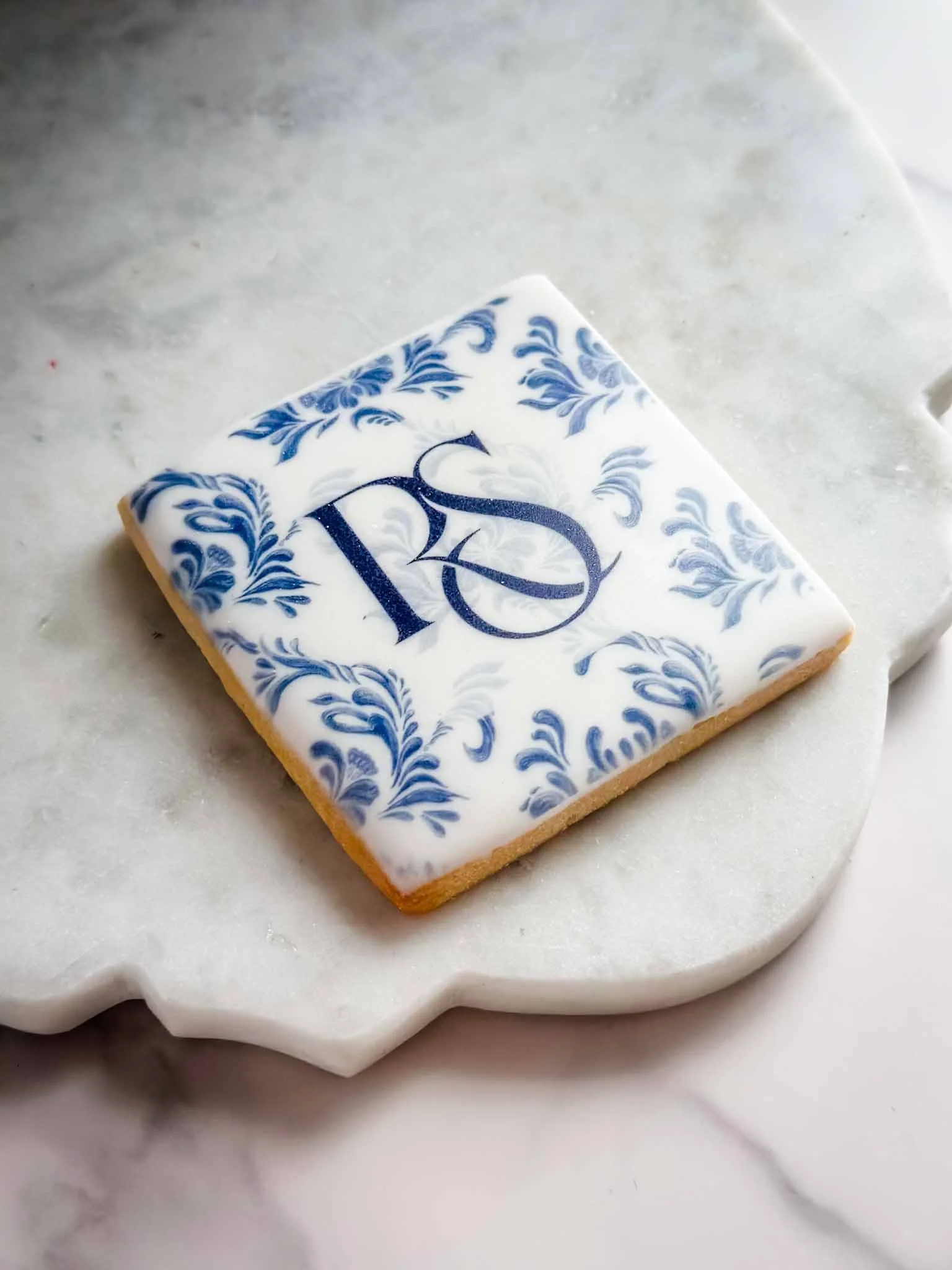 A Worthy Cookie Custom Sugar Cookie wedding monogram square blue tile xlarge.jpg