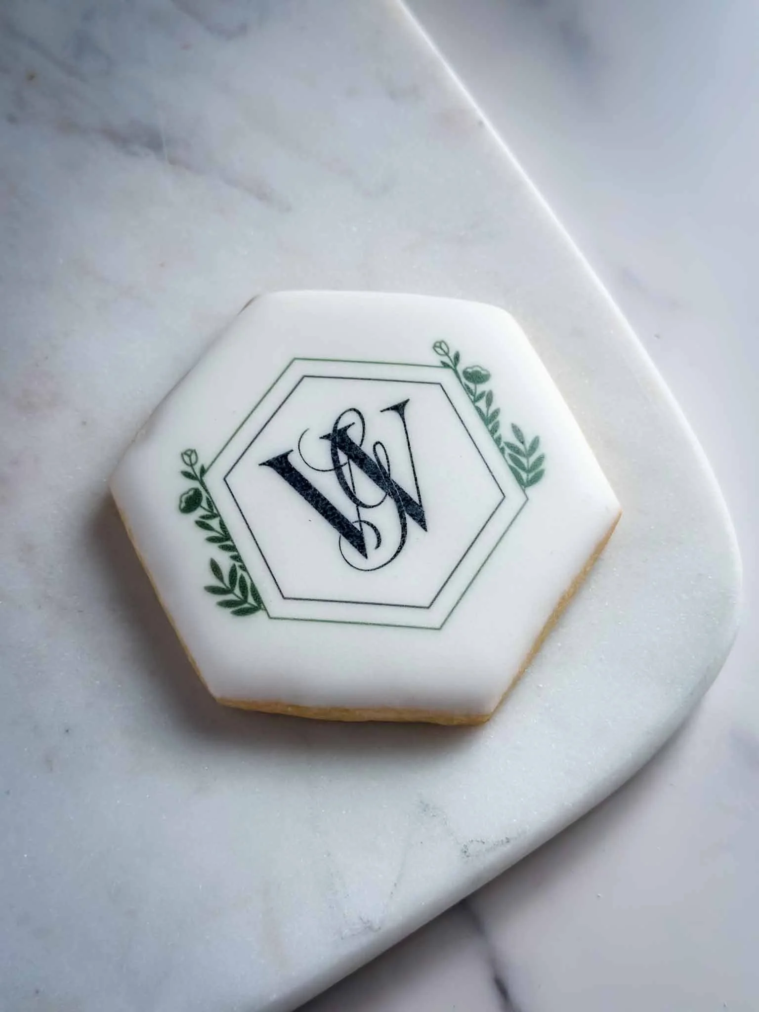 A Worthy Cookie Custom Sugar Cookie wedding monogram hexagon large.jpg
