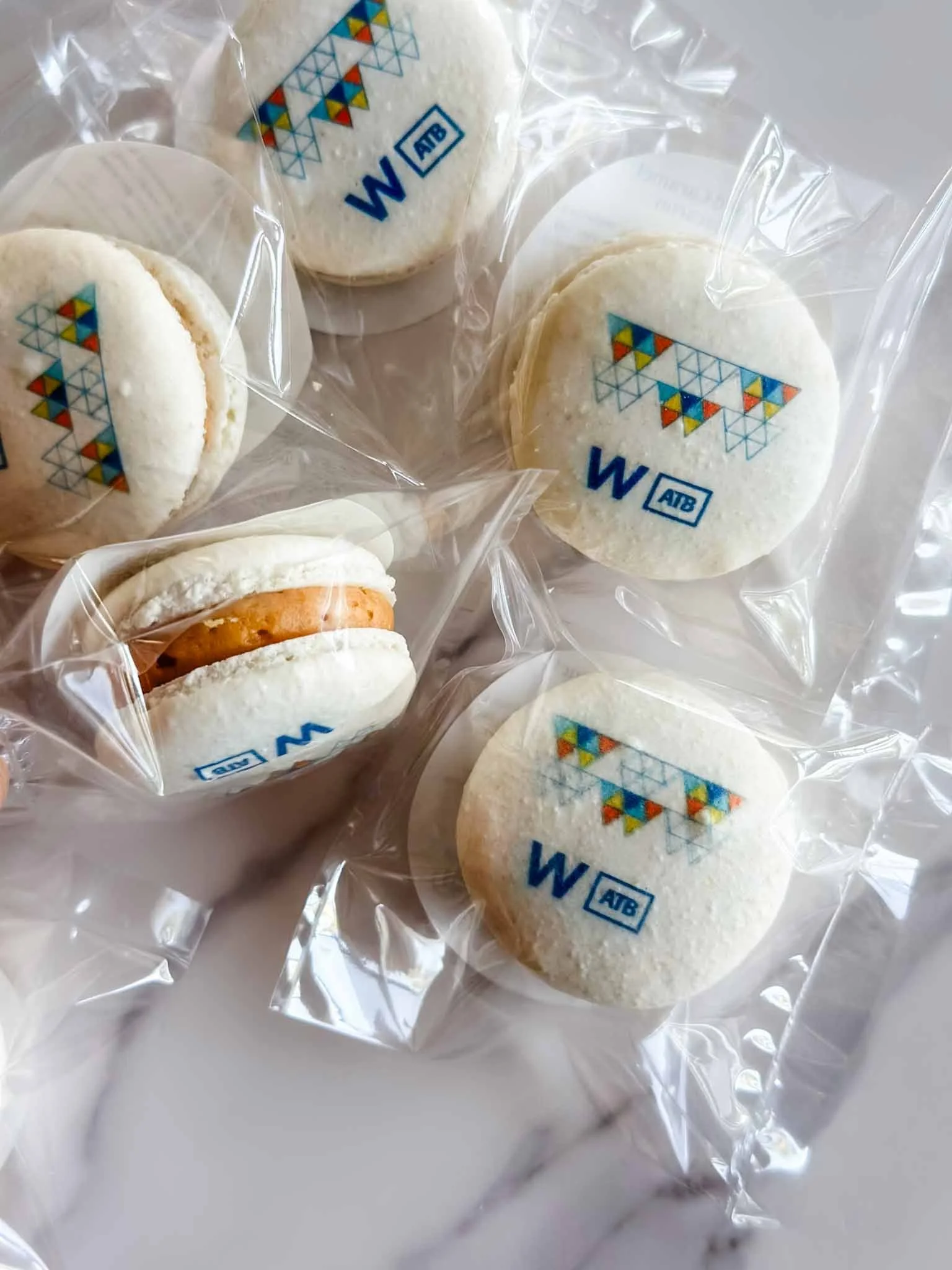A Worthy Cookie Custom Branded macarons individually bagged for golf tournatment.jpg