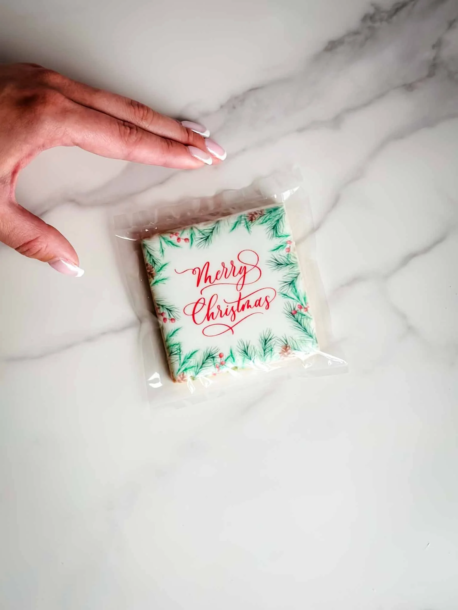 A Worthy Cookie Merry Christmas sugar cookie individually bagged square L.jpg
