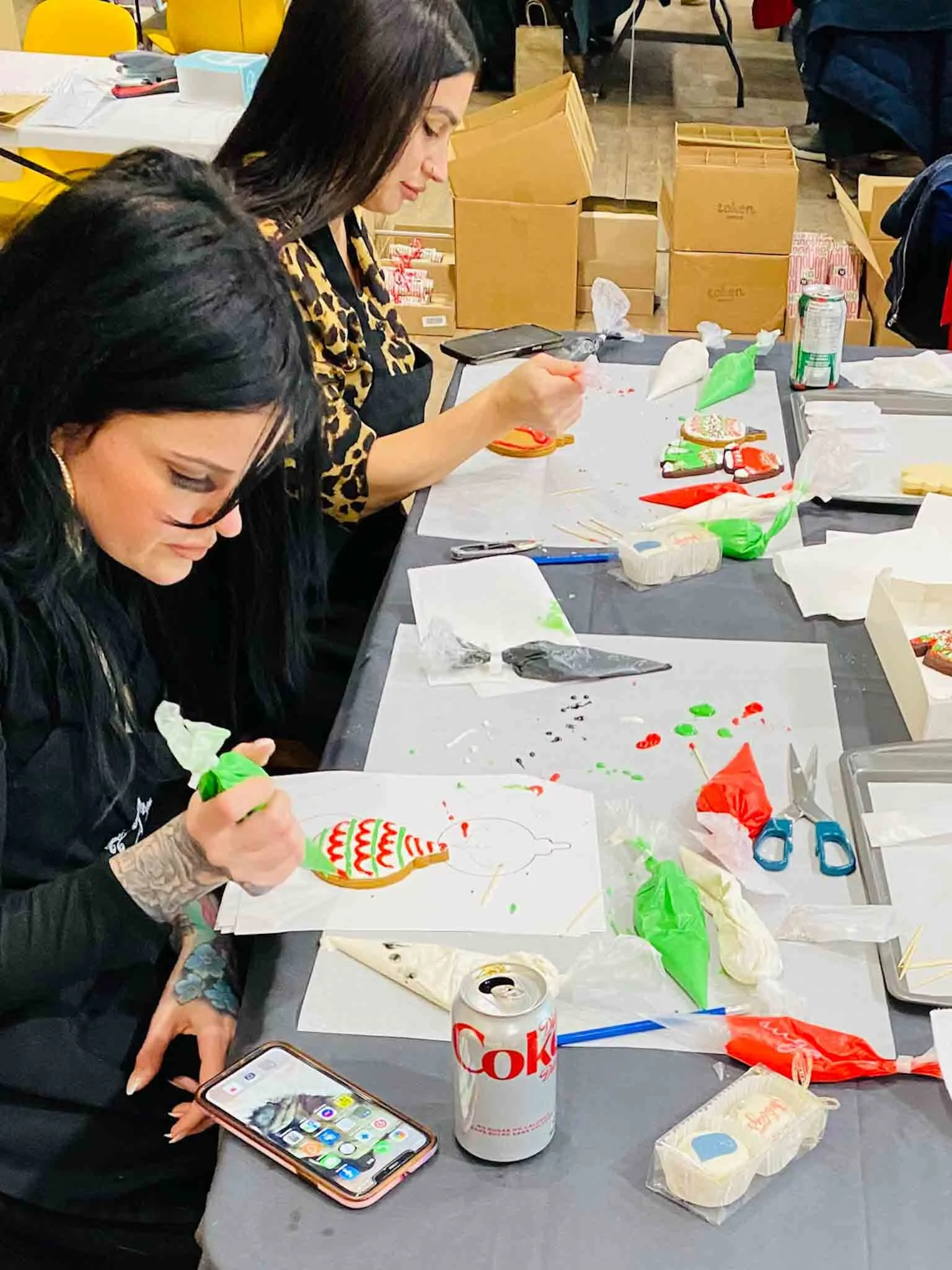 A Worthy Cookie Sugar Cookie decorting class ladies decorating cookies.jpg
