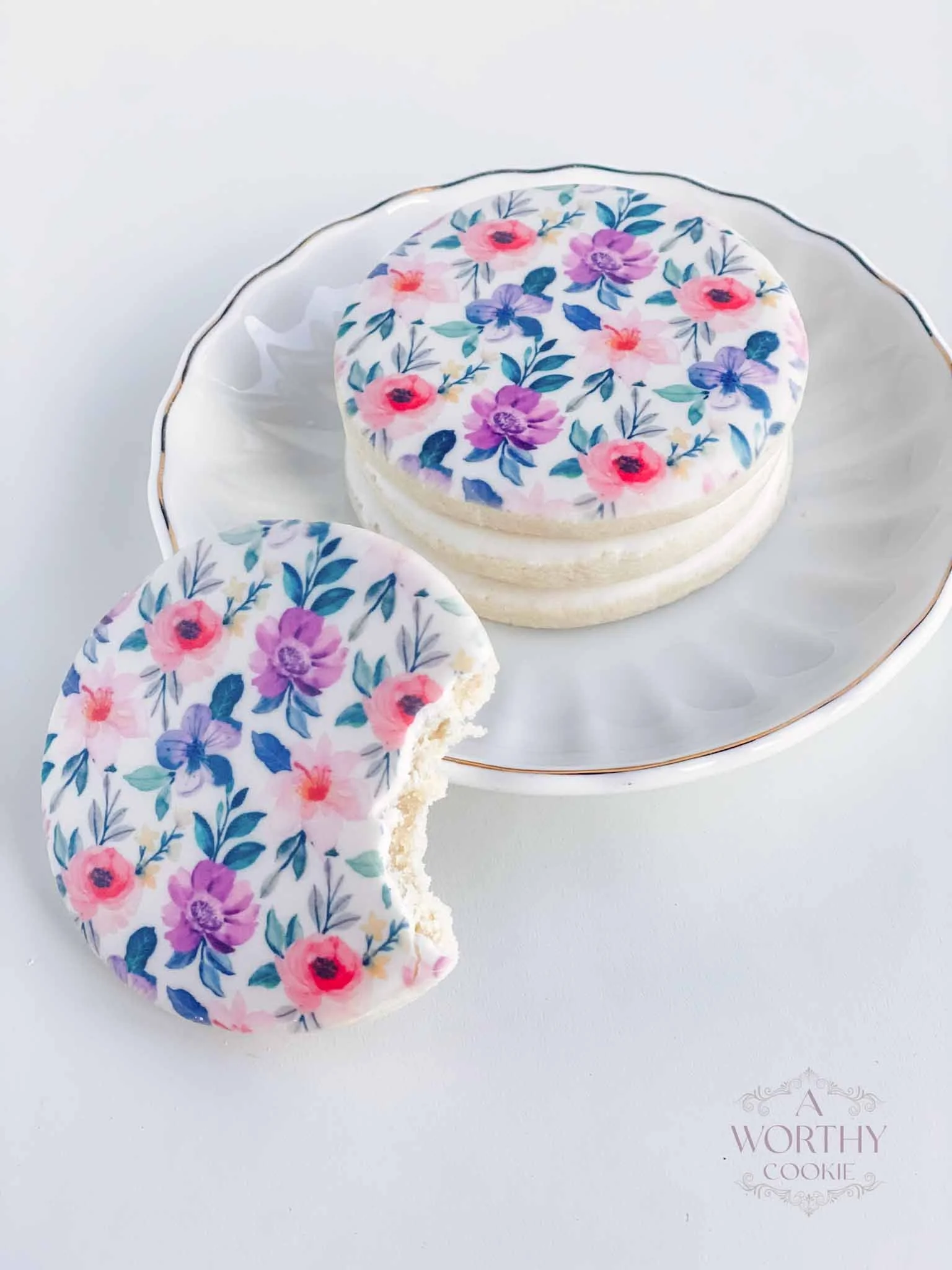 A Worthy Cookie Custom Sugar Cookies for tea party shower circle large individually bagged.jpg