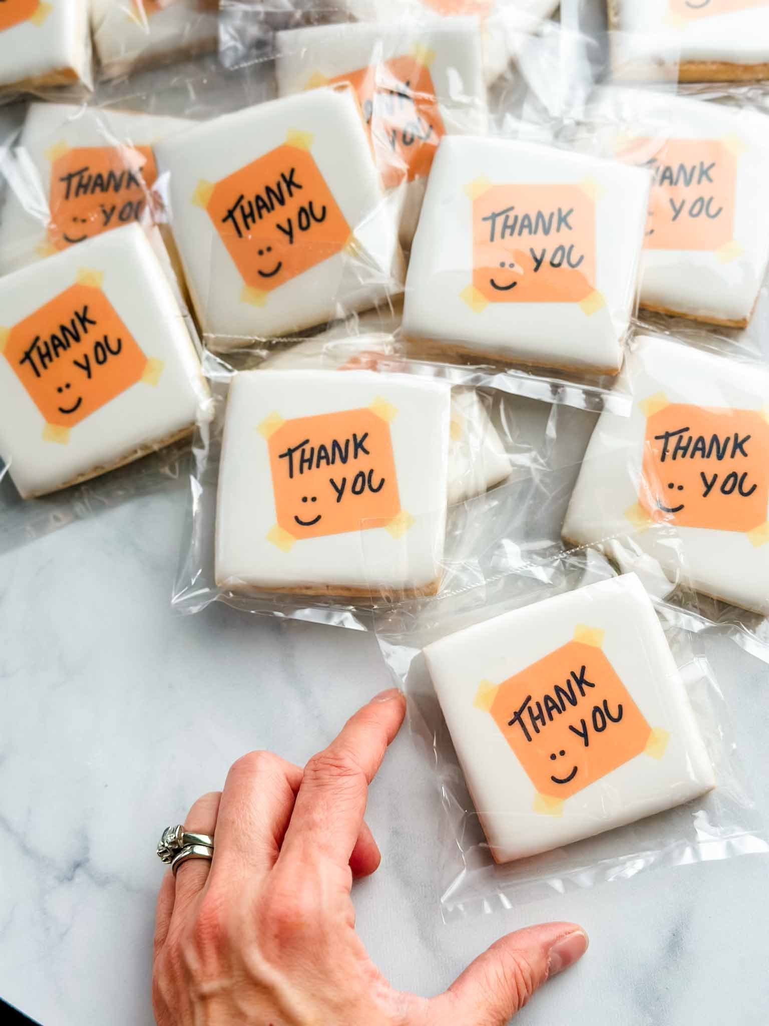 A Worthy Cookie large size appreciation cookies with yellow post it note and thank you message.jpg