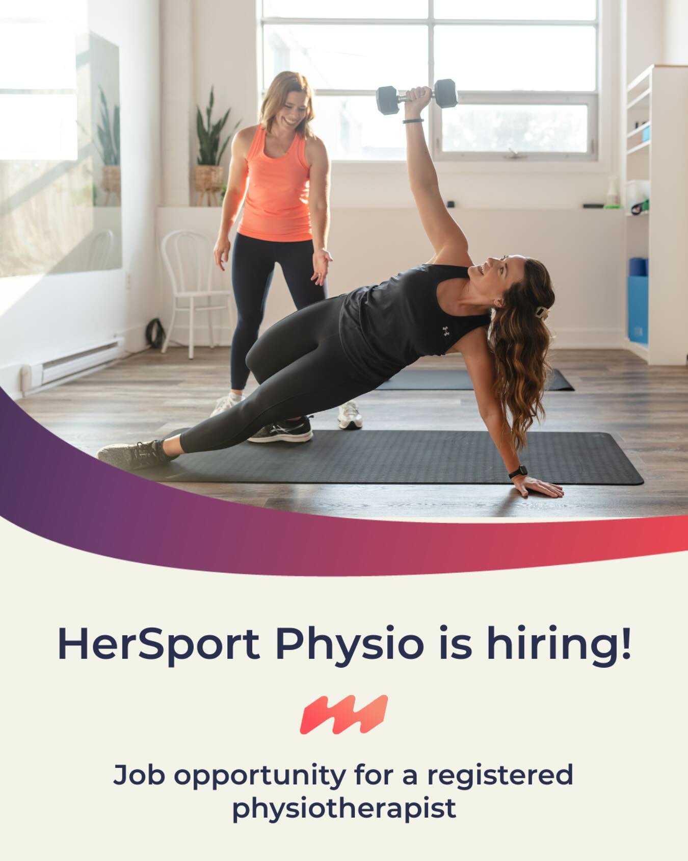 HerSport Physio is looking for the next amazing human to join the team!

This clinic is based out of London, Ontario and serves athletes from all levels, recreational to Olympians.

Caseload includes athletes dealing with sports injuries, orthopaedic
