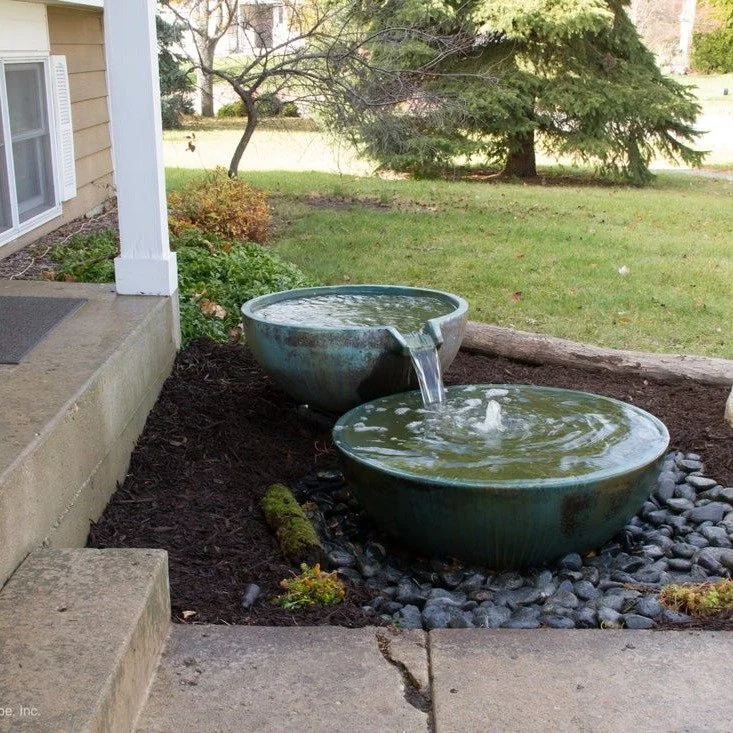 These bowls are AMAZING!! Comment below with a pic of where in your yard you would like to see one! The  mirrored stillness on the top, the graceful sound and movement from the simple pour. You can stack them for height, get a small single one on a p