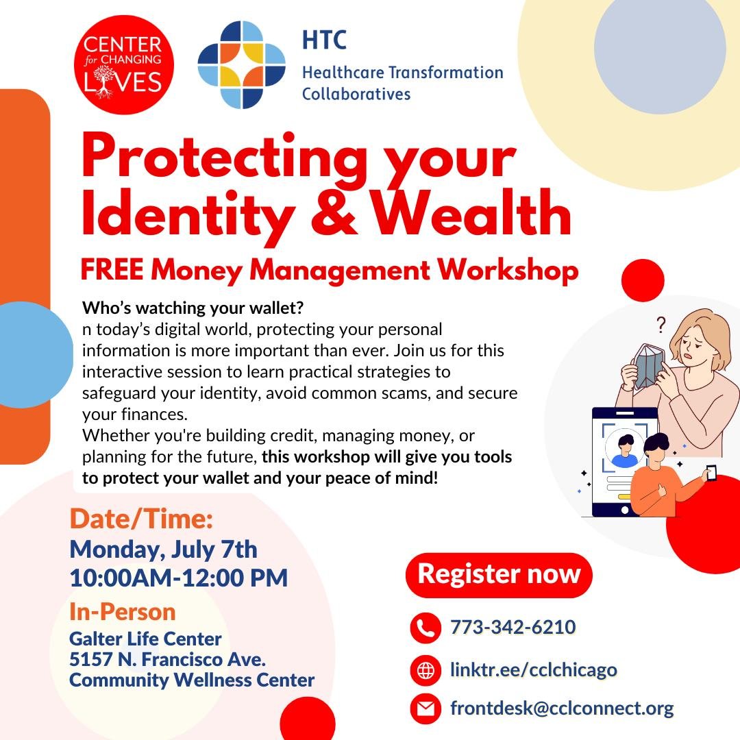 🛡️ Who’s watching your wallet?
In today’s digital world, protecting your personal information is more important than ever. Join our next Money Management Workshop to learn practical strategies to safeguard your identity, avoid common sca