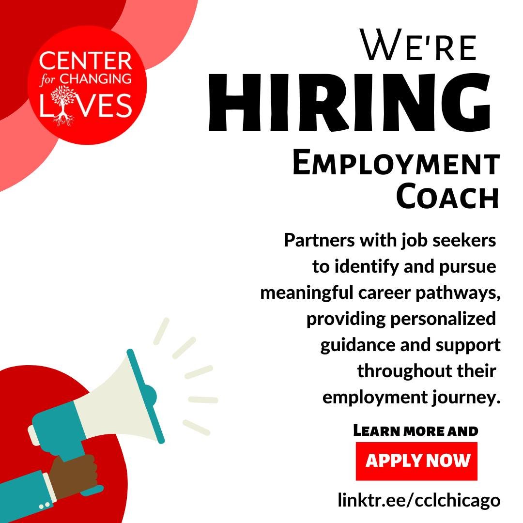 📣 We’re Hiring: Employment Coach 💼
Center for Changing Lives is looking for a passionate and driven Employment Coach to join our team!
In this role, you’ll partner with job seekers to identify and pursue meaningful career pathways, pro