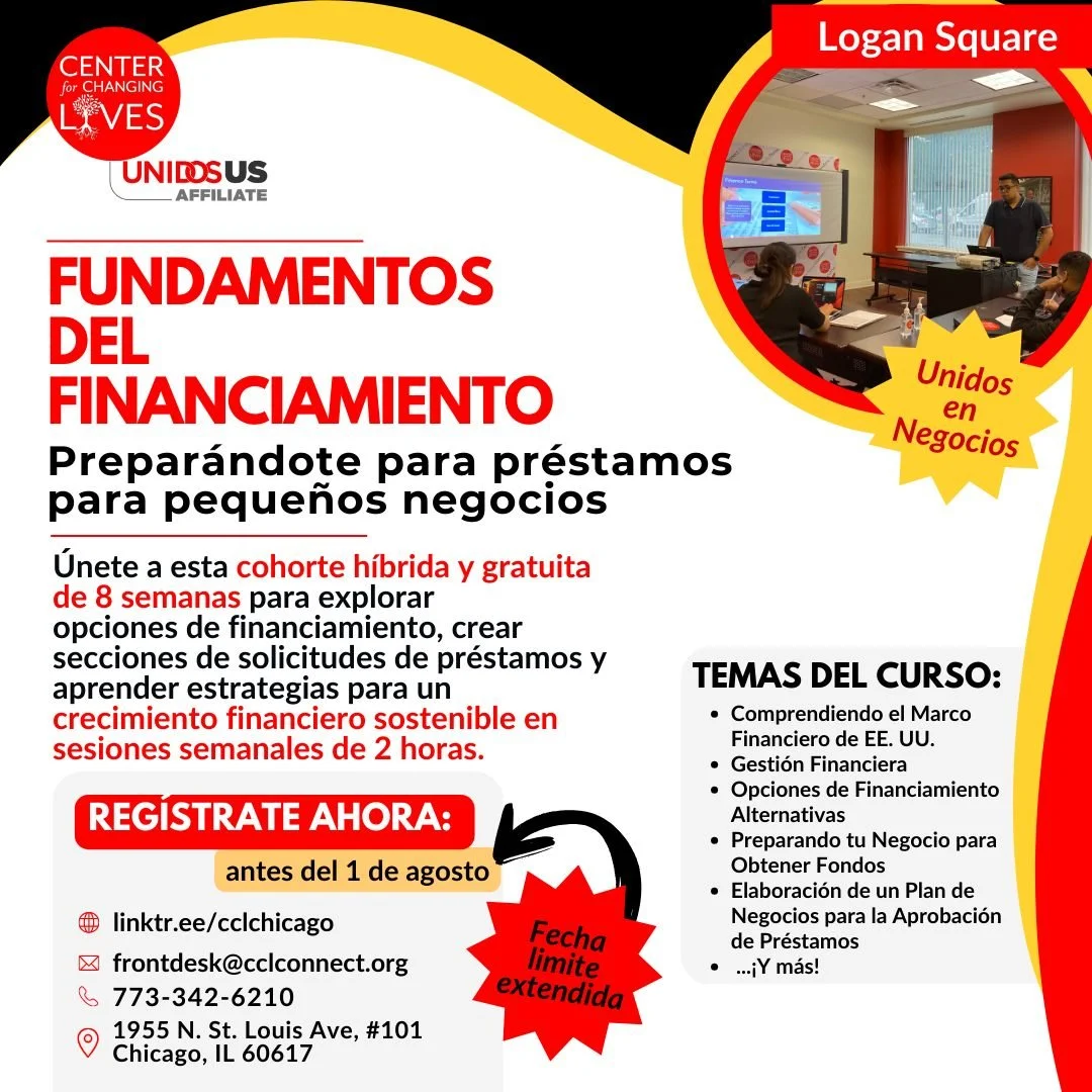 🌟 Fundamentos del Financiamiento 🌟
Prepárate para préstamos para pequeños negocios 💼💰
📣 ¡Emprendedores! ¡La fecha límite se ha extendido hasta el 1 de agosto!
Únete a esta cohorte híbrida y