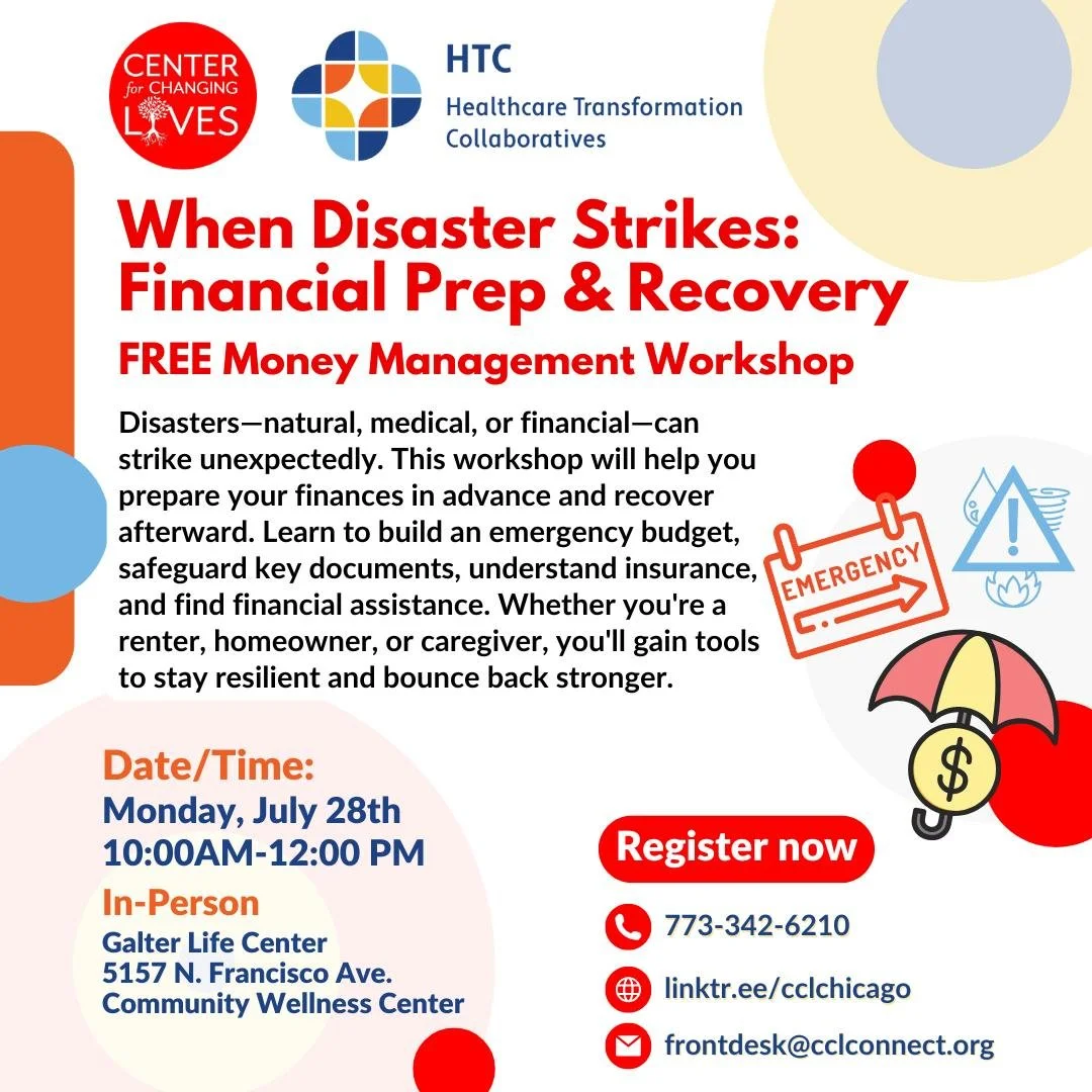 🛠️ When Disaster Strikes: Financial Prep & Recovery
Disasters—natural, medical, or financial—can strike without warning. Join our next Money Management Workshop to learn how to prepare your finances before a crisis and recover after.