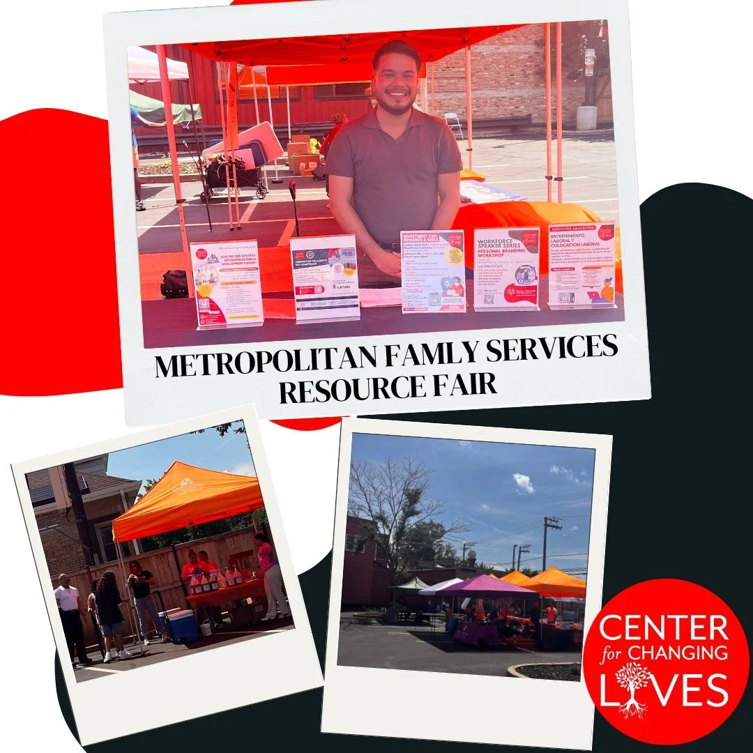 📸 #Throwback to July 11th!
We had a great time connecting with community at the @metrofamchicago Annual Health & Resource Fair! 💜
Big thanks to Julian for proudly representing Center for Changing Lives and sharing resources that support Chicag