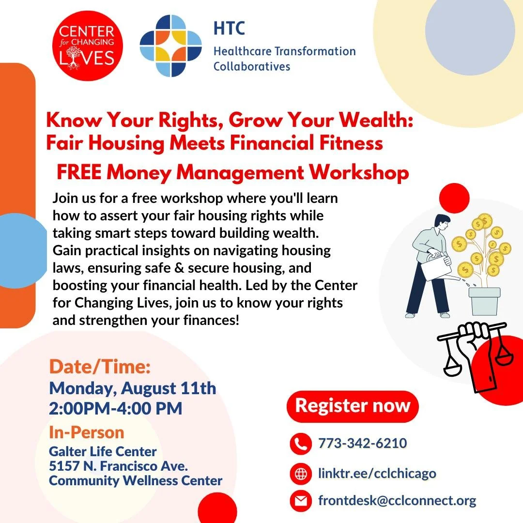 ⚖️💰 Know Your Rights, Grow Your Wealth: Fair Housing Meets Financial Fitness
Join us for a free workshop where you'll learn how to assert your fair housing rights while taking smart steps toward building wealth.
We’ll cover how to:
✅ Navigate