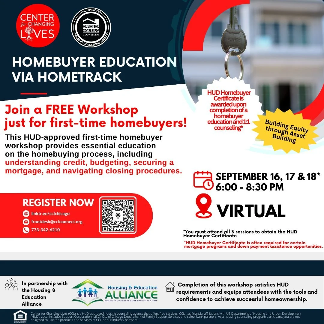 🏡 Ready to become a homeowner? Join us for a FREE virtual First-Time Homebuyer Workshop September 16, 17 & 18 from 6PM–8:30PM, in partnership with @hea_housing!
This HUD-approved workshop covers:
✅ Credit & budgeting
✅ Securing a mort