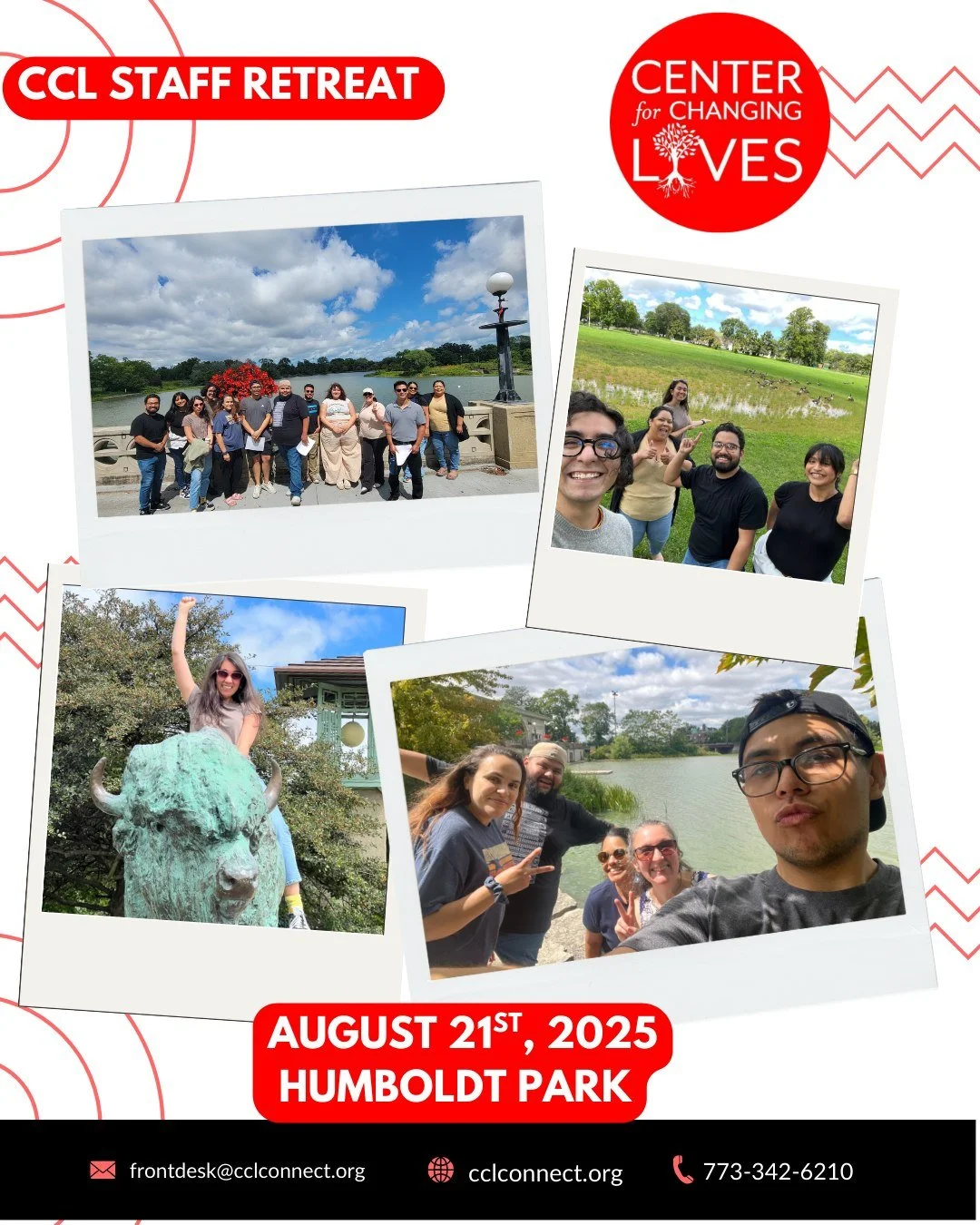 ✨ Teamwork + sunshine + Humboldt Park = the perfect recipe for fun! 🌳☀️
Our CCL staff had a blast during a photo scavenger hunt through the stunning Humboldt Park—lots of laughs, creativity, and team bonding along the way. 📸💛
Now we want t