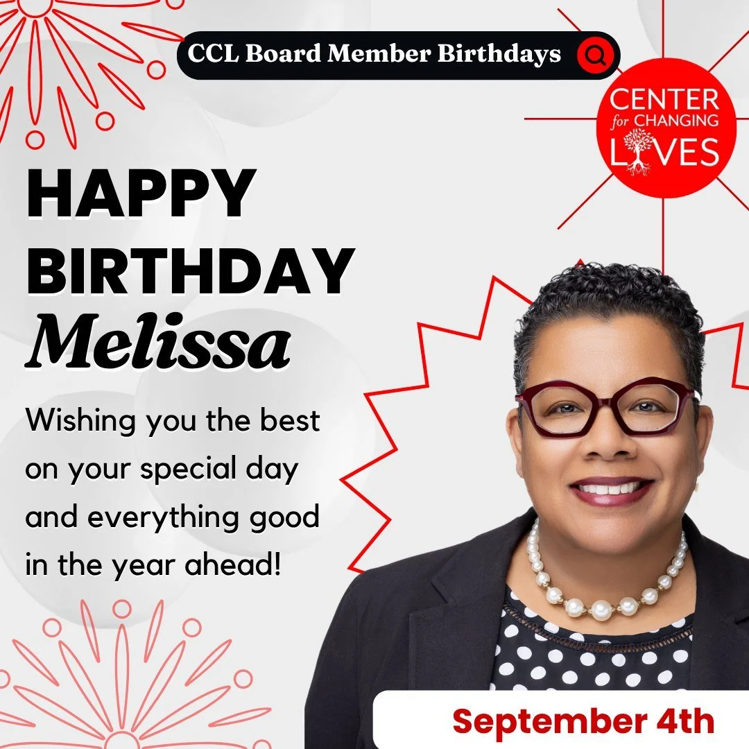 🎉 Happy Birthday to Melissa! 🎉
Please join us in celebrating the amazing Melissa, a dedicated Board Member at CCL, on her special day! 💜
We’re so grateful for her wisdom, heart, and unwavering support of our mission to build a community wher