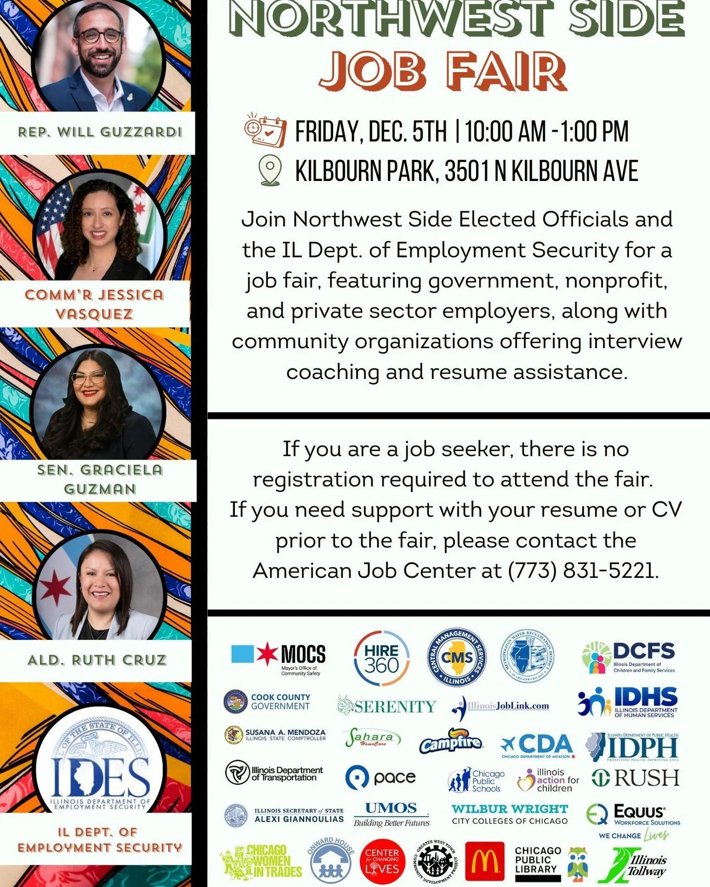 💼📋 Join Center for Changing Lives (CCL) TOMORROW, Friday, December 5, from 10am to 1pm, for a Job Fair at Kilbourn Park, 3501 N Kilbourn Ave.! There will be government, nonprofit, and private sector employers with a variety of open positions and co