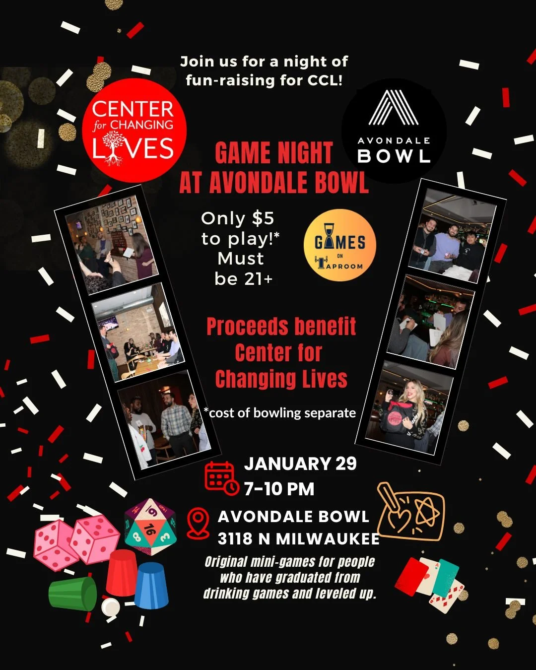 New year, new resolutions and this one checks all the boxes for doing good and having fun 🎉
🎲 Join us for Game Night and kick off 2026 by supporting a cause you care about while enjoying a night of friendly competition and community.

Curious what 