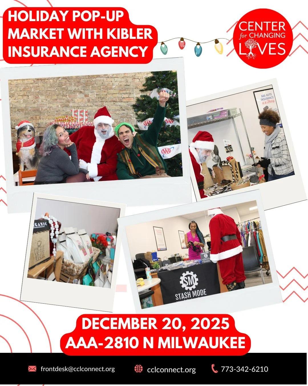 ✨ Flashback to our Holiday Pop-Up Market! 🎁

In December, Center for Changing Lives partnered with AAA Insurance &ndash; @kibler_insurance_agency to host our first Holiday Pop-Up Market, featuring graduates from our small business coaching cohort:
&