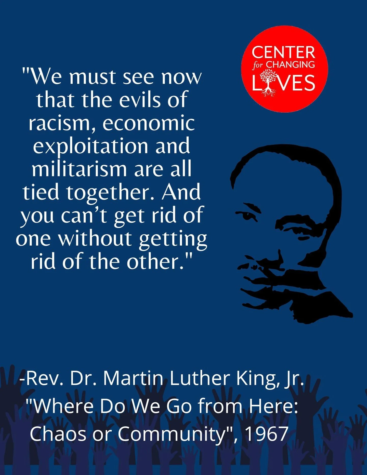 On Martin Luther King Jr. Day, we honor Dr. King&rsquo;s legacy and the principles that guide our work every day toward a community where everyone thrives. His words remain as relevant as ever:

"We must see now that the evils of racism, economi